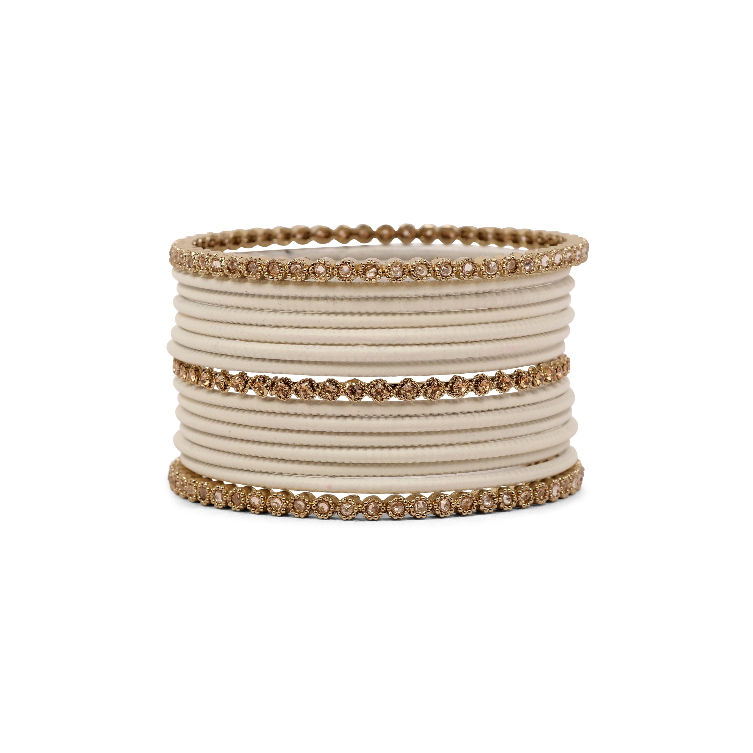 Radiant Bangle Set in White 