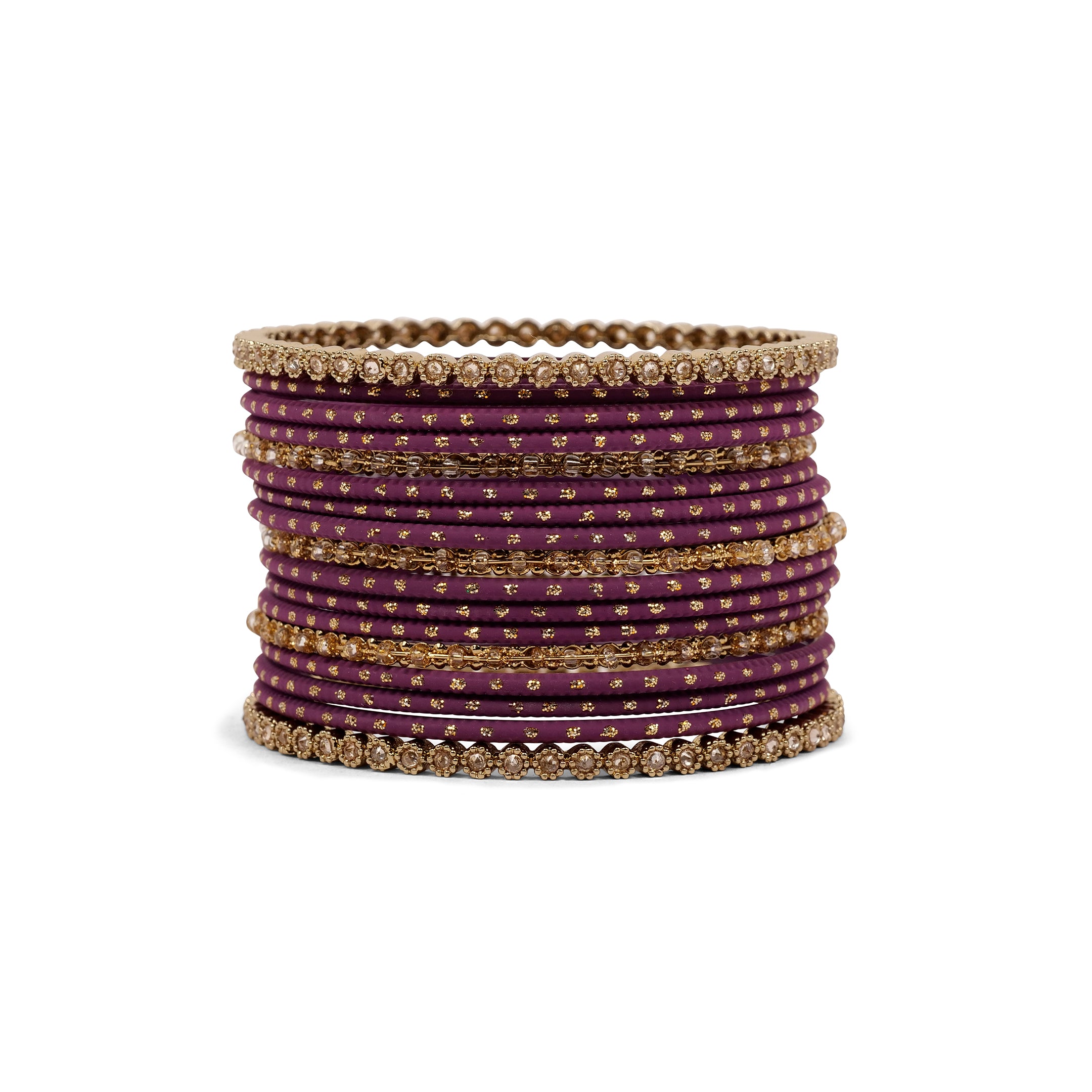 Timeless Antique and Purple Bangle Set