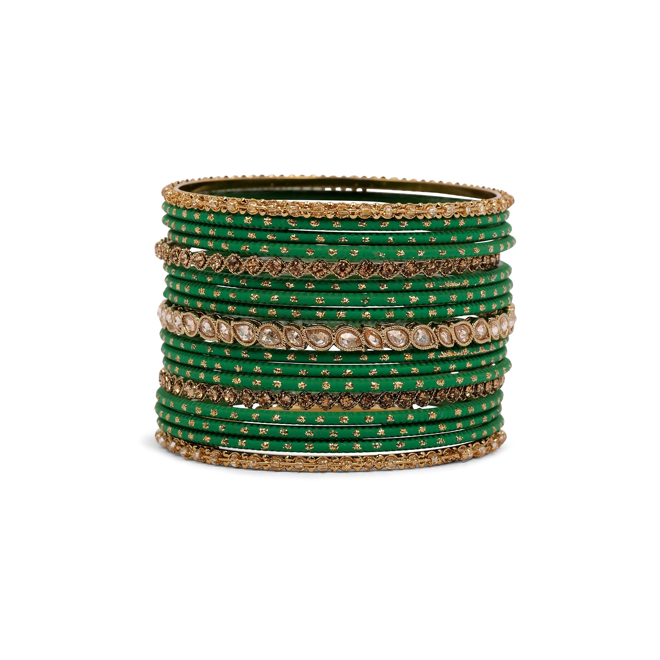 Ethnic Bangle Set in Green