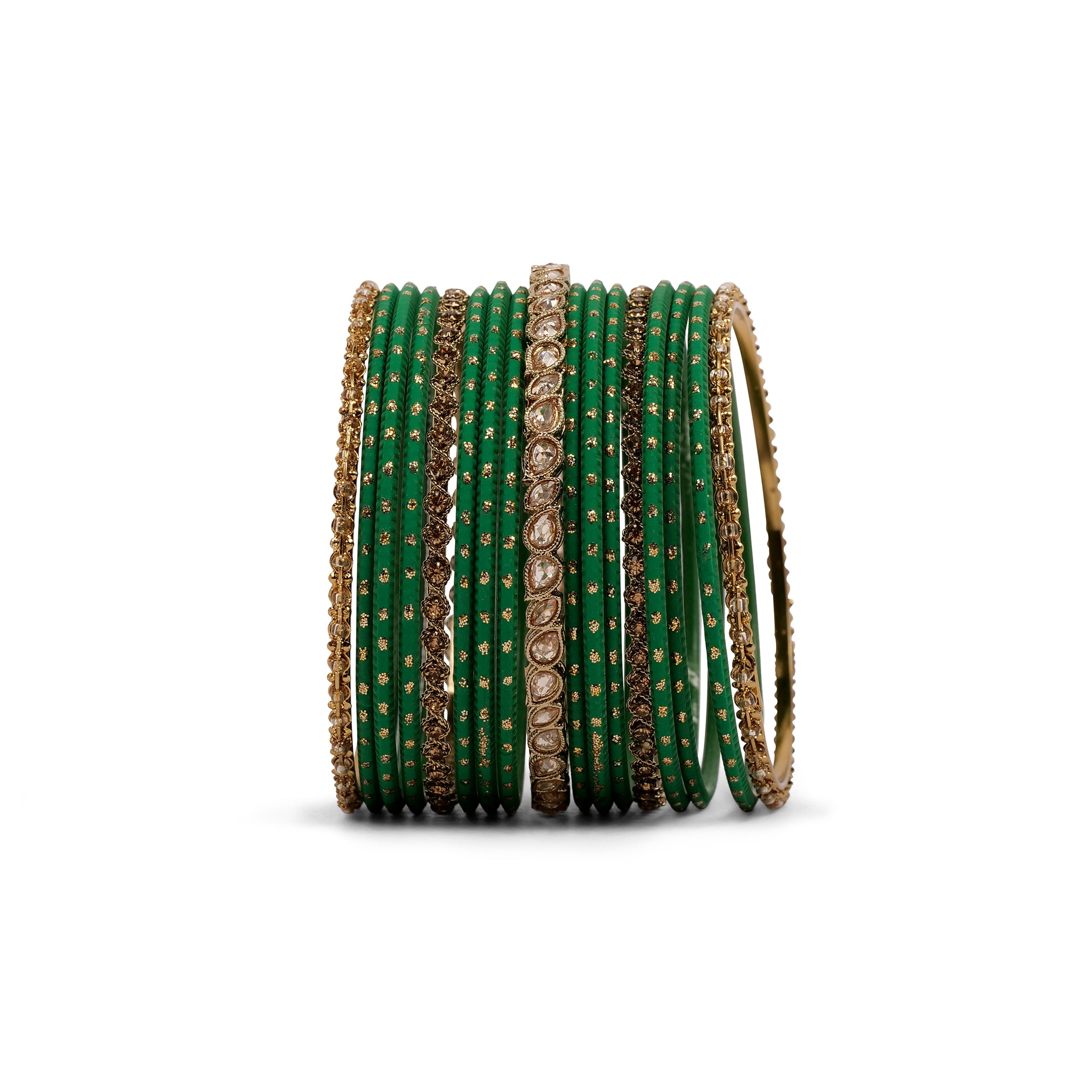 Ethnic Bangle Set in Green