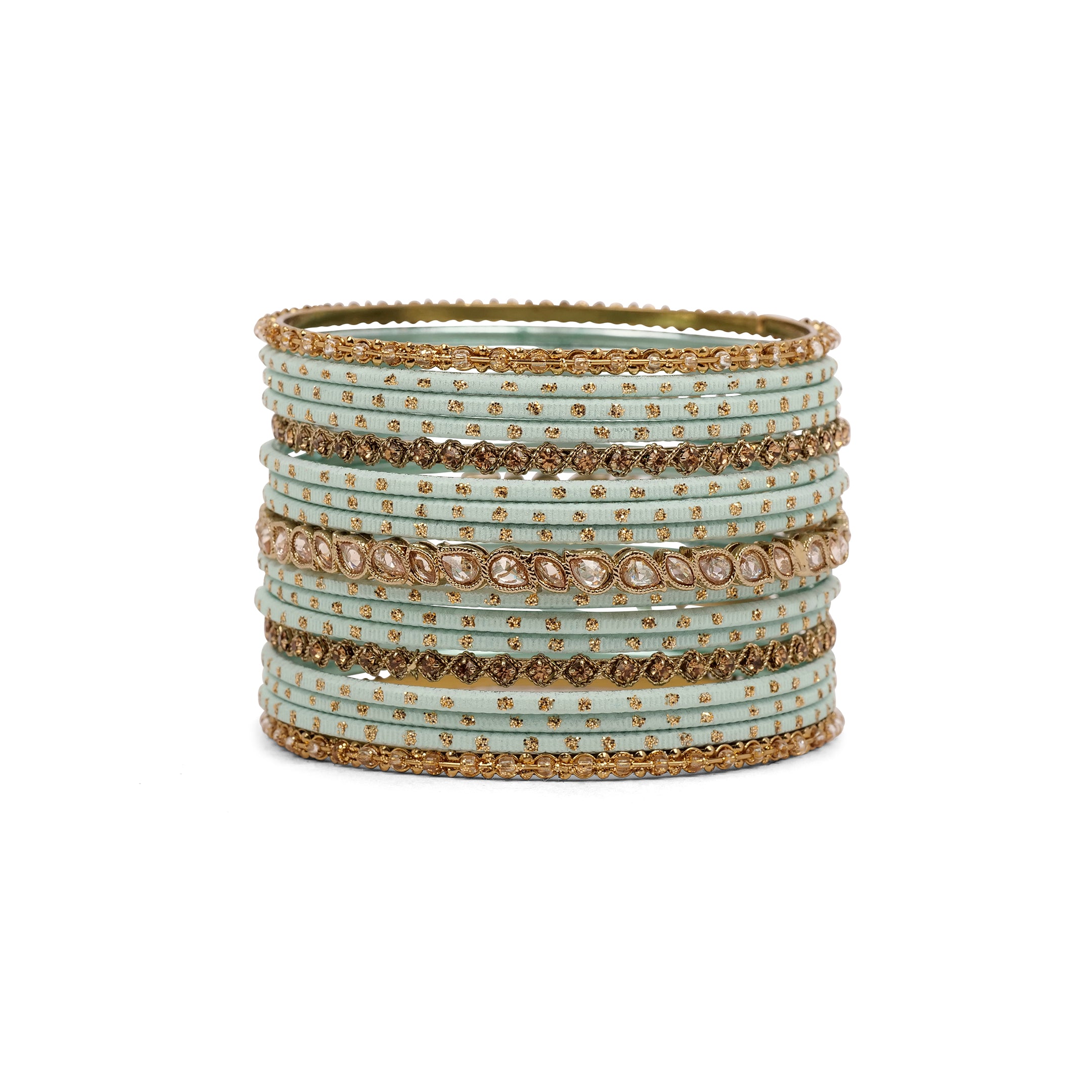 Ethnic Bangle Set in Light Blue