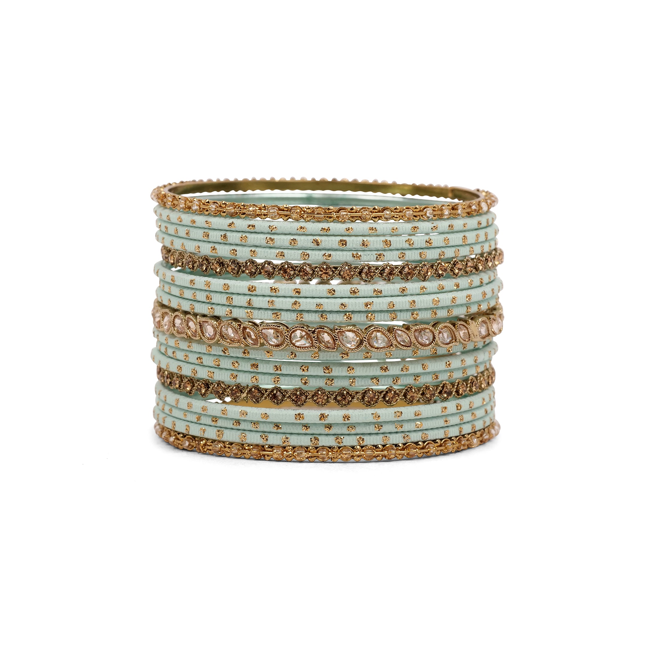 Ethnic Bangle Set in Light Blue 