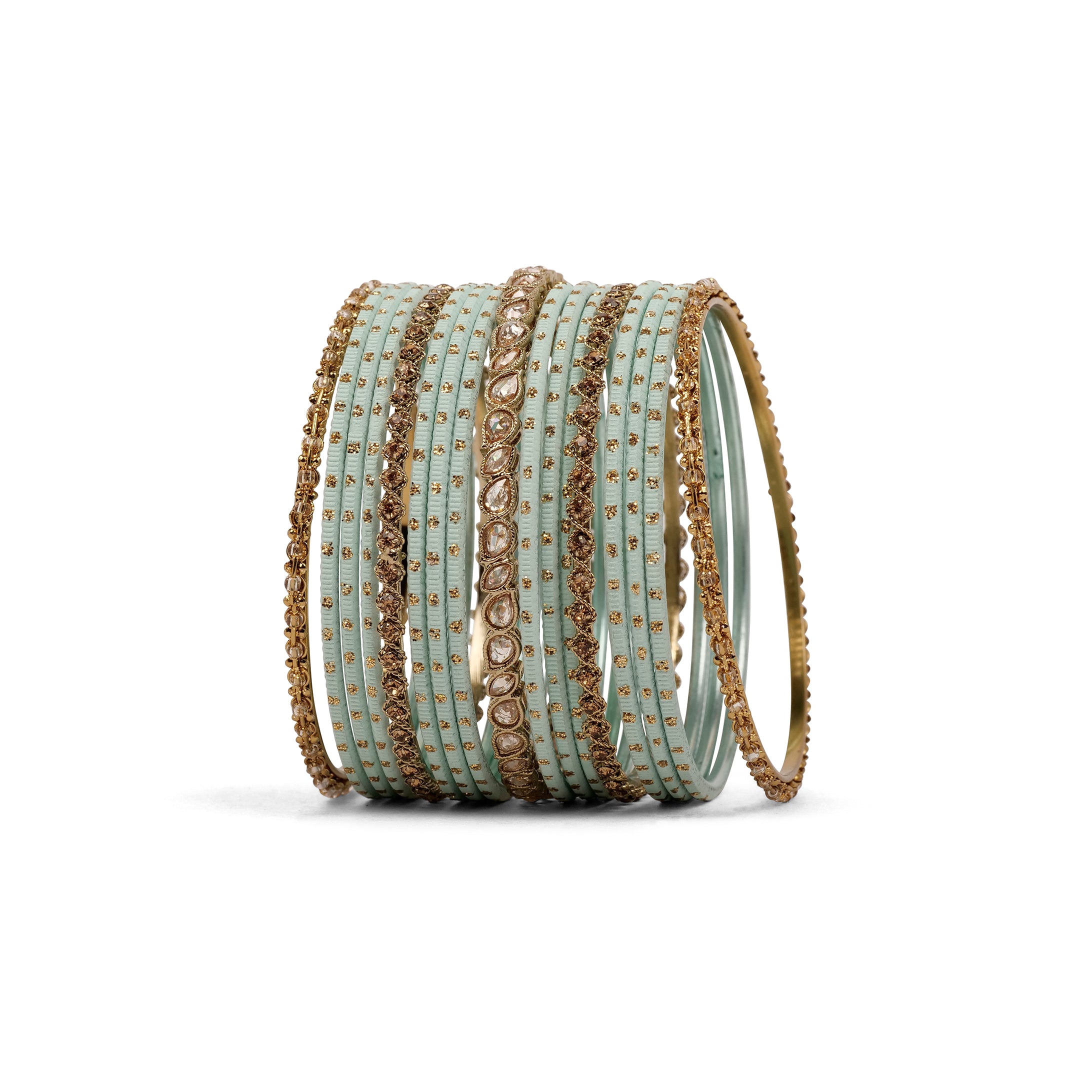 Ethnic Bangle Set in Light Blue