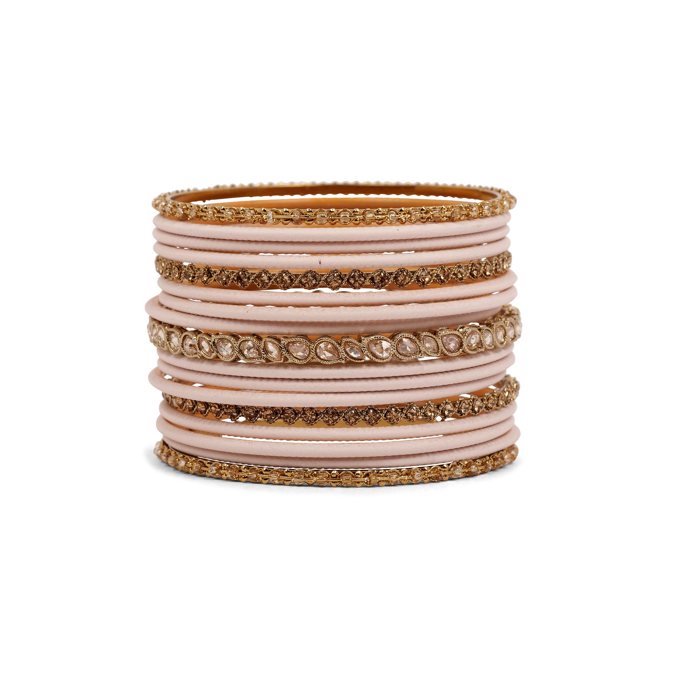 Ethnic Bangle Set in Light Pink 