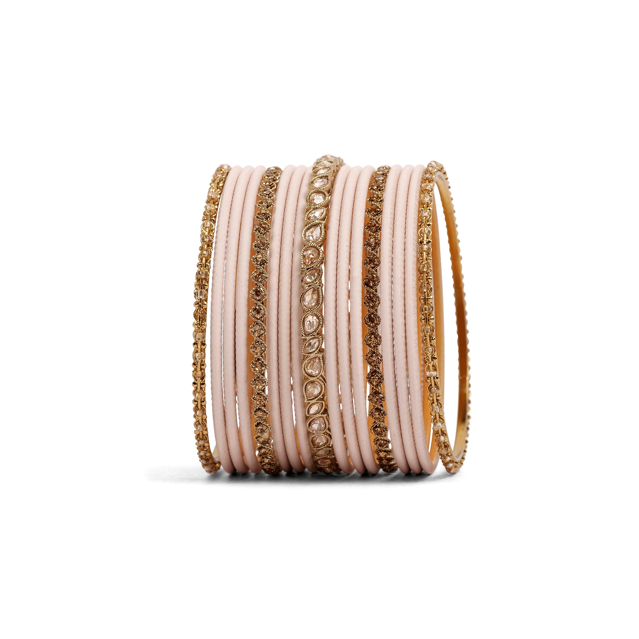 Ethnic Bangle Set in Light Pink 