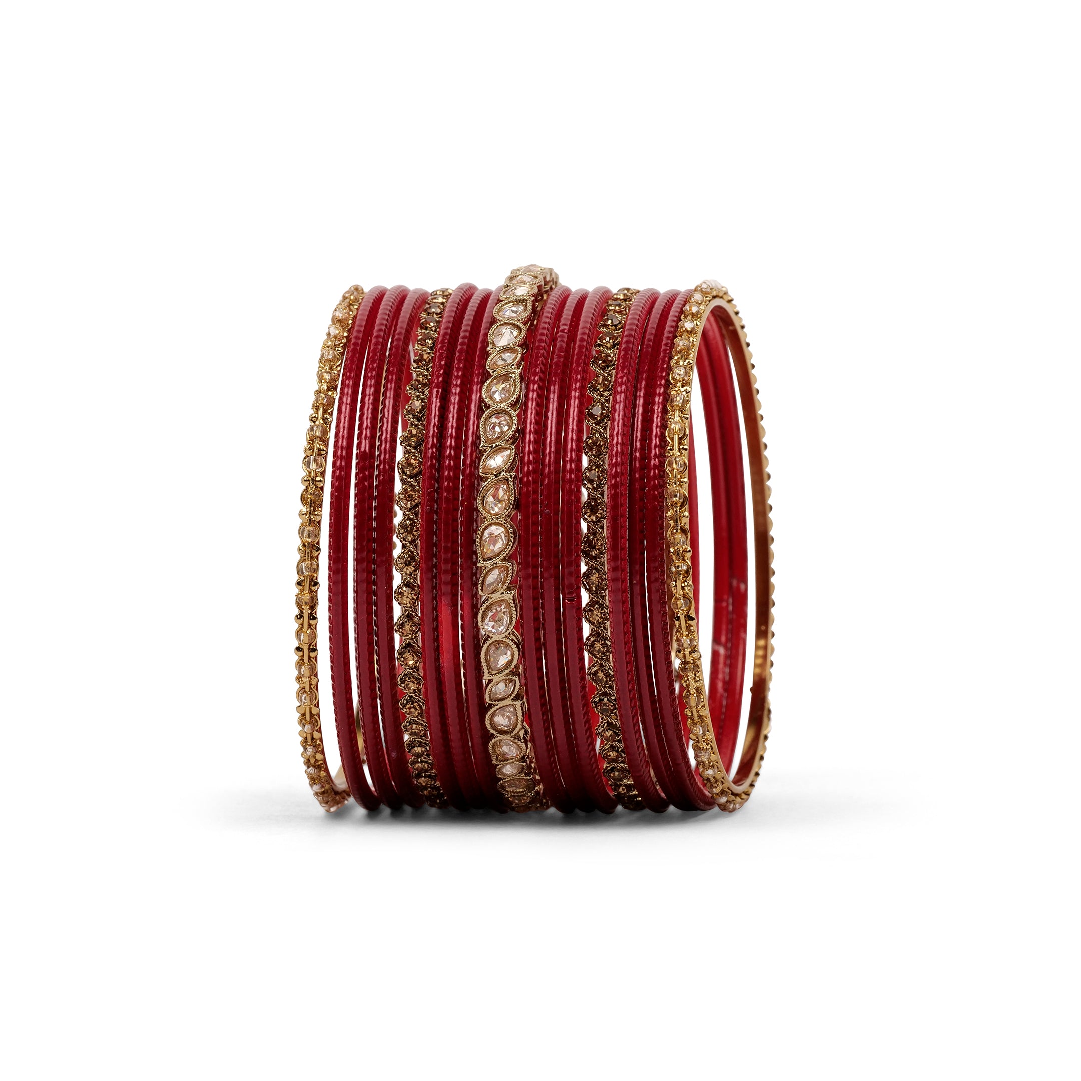 Ethnic Bangle Set in Maroon