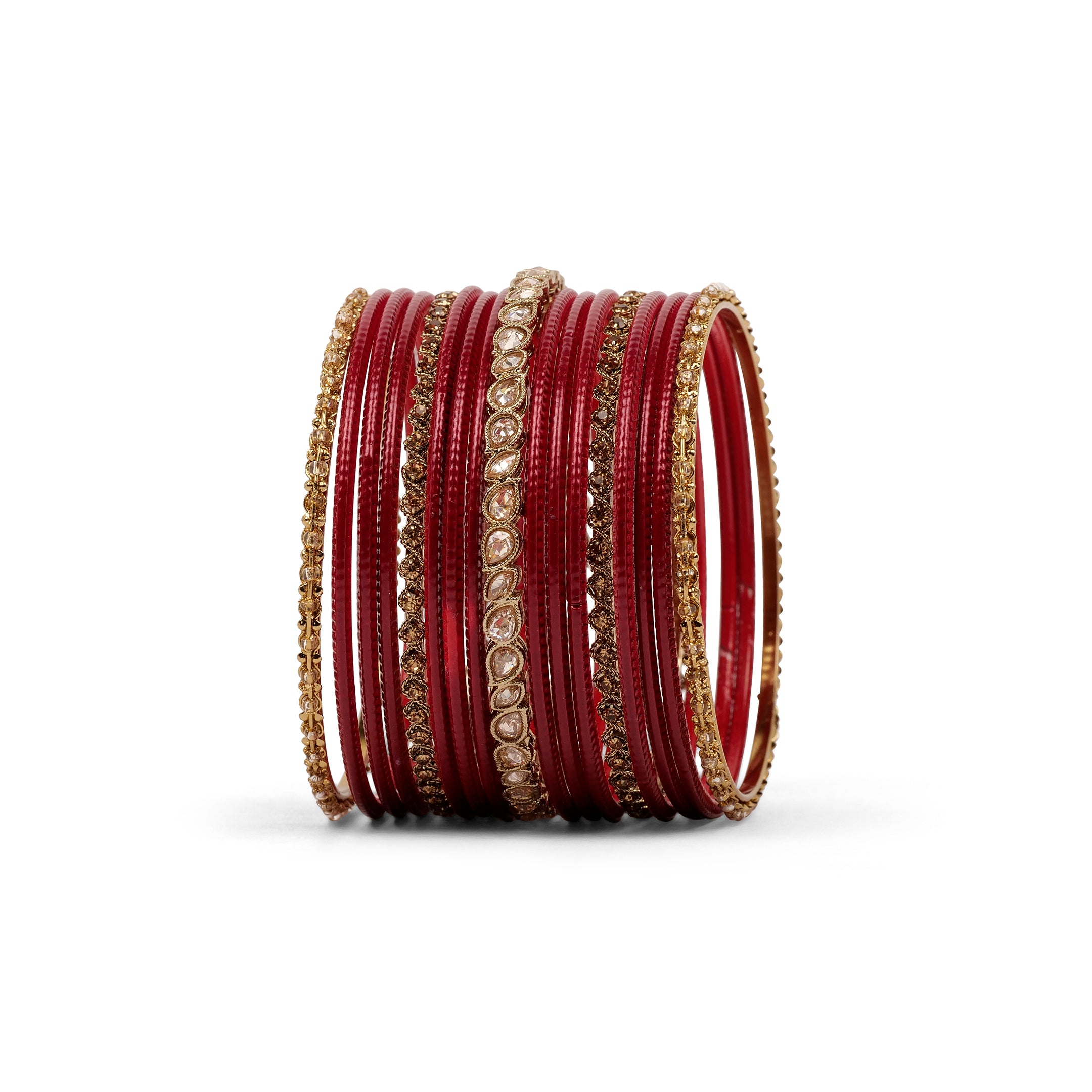 Ethnic Bangle Set in Maroon 