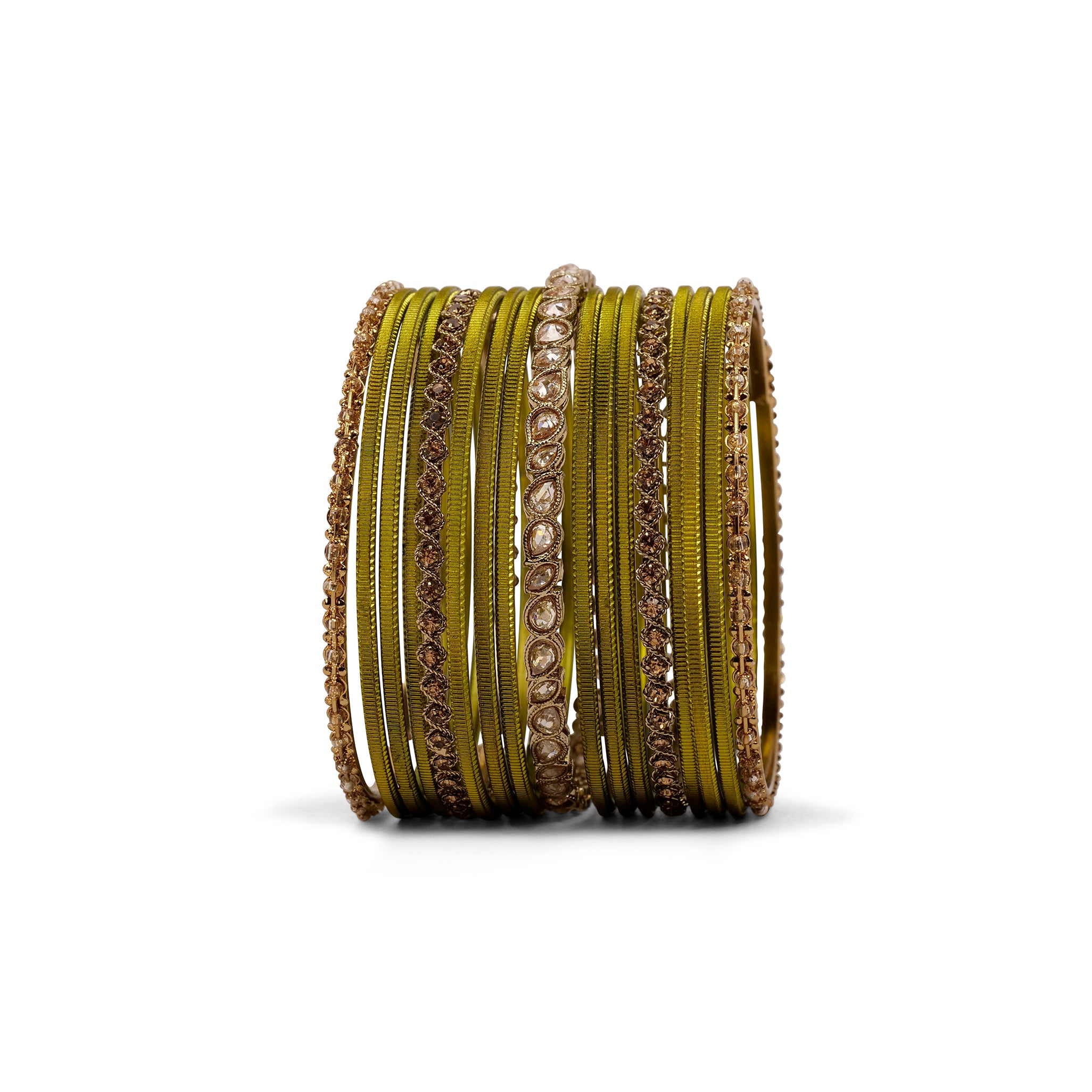 Ethnic Bangle Set in Mehndi Green