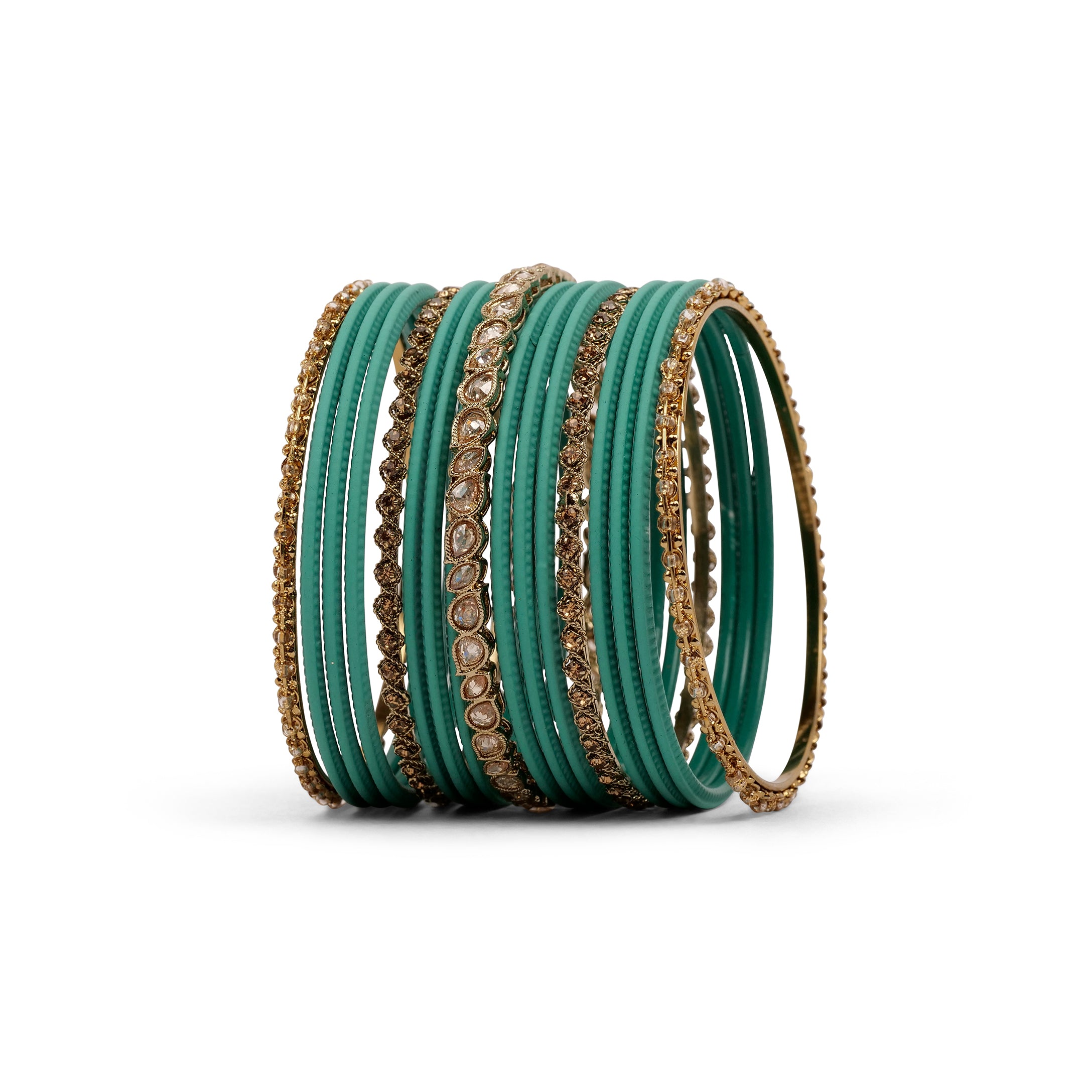 Ethnic Bangle Set in Teal 