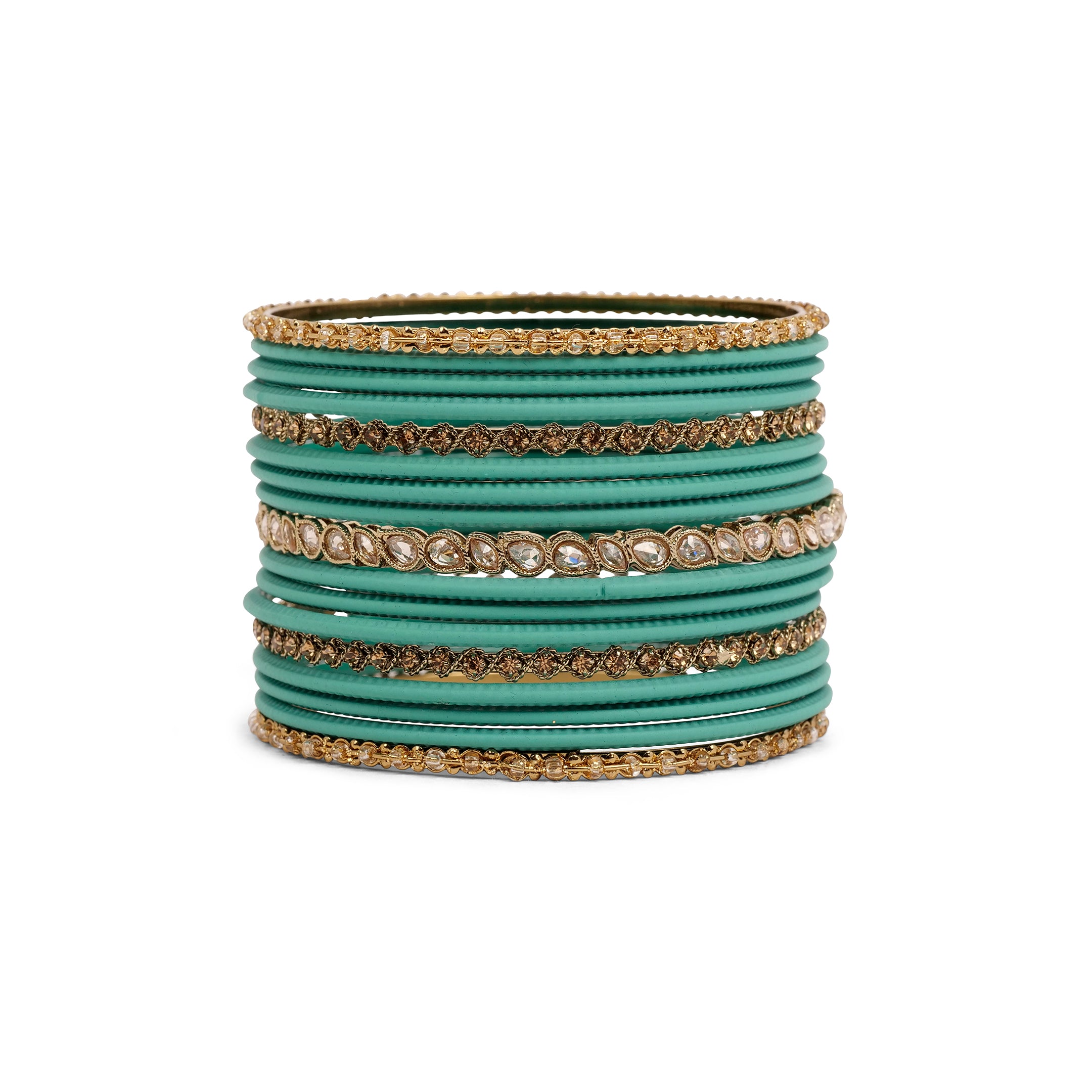 Ethnic Bangle Set in Teal