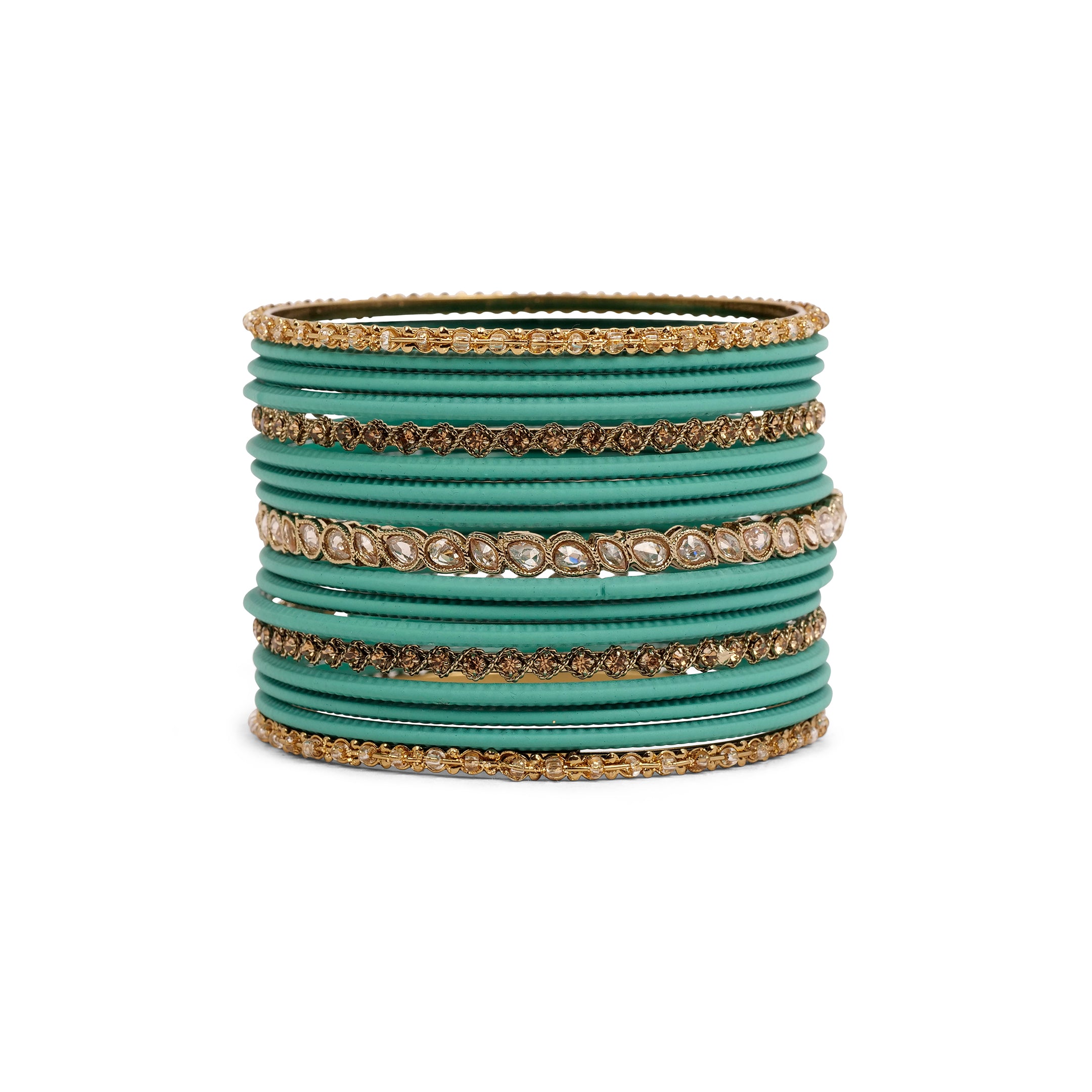 Ethnic Bangle Set in Teal 