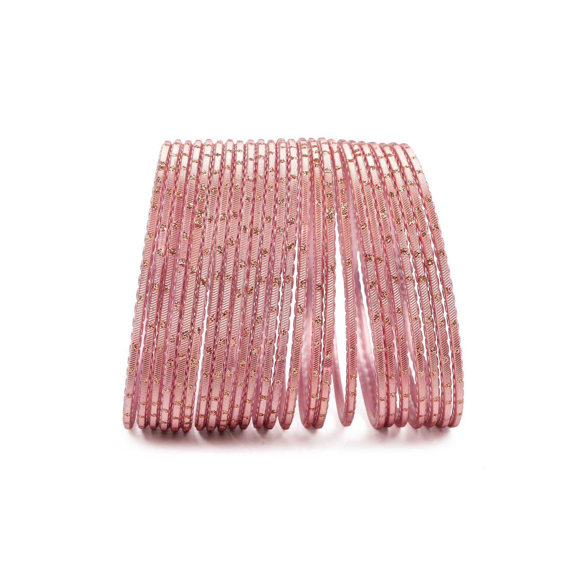Dusky Pink Glitter Bangles