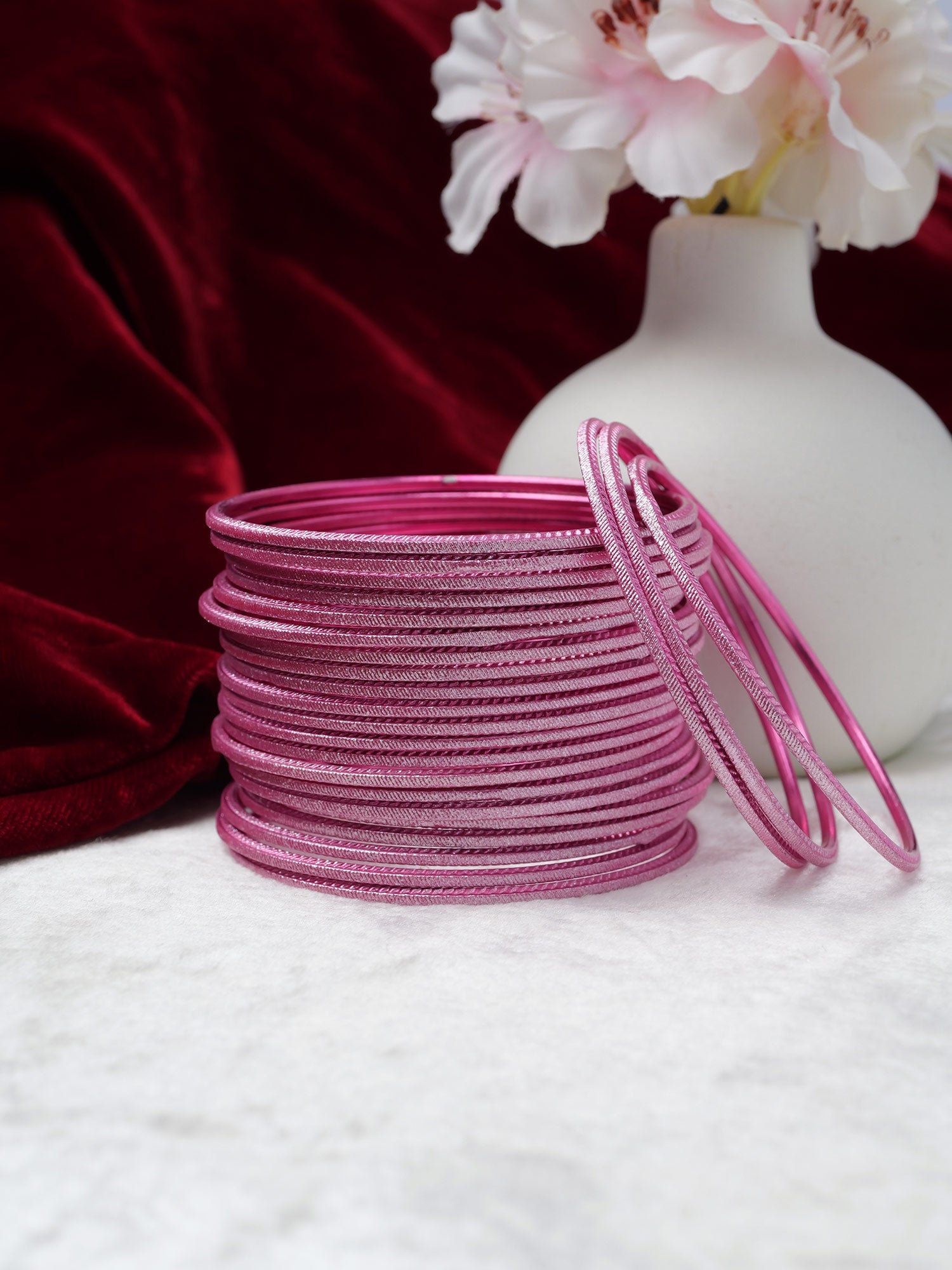 Dark Pink Shimmer Bangles