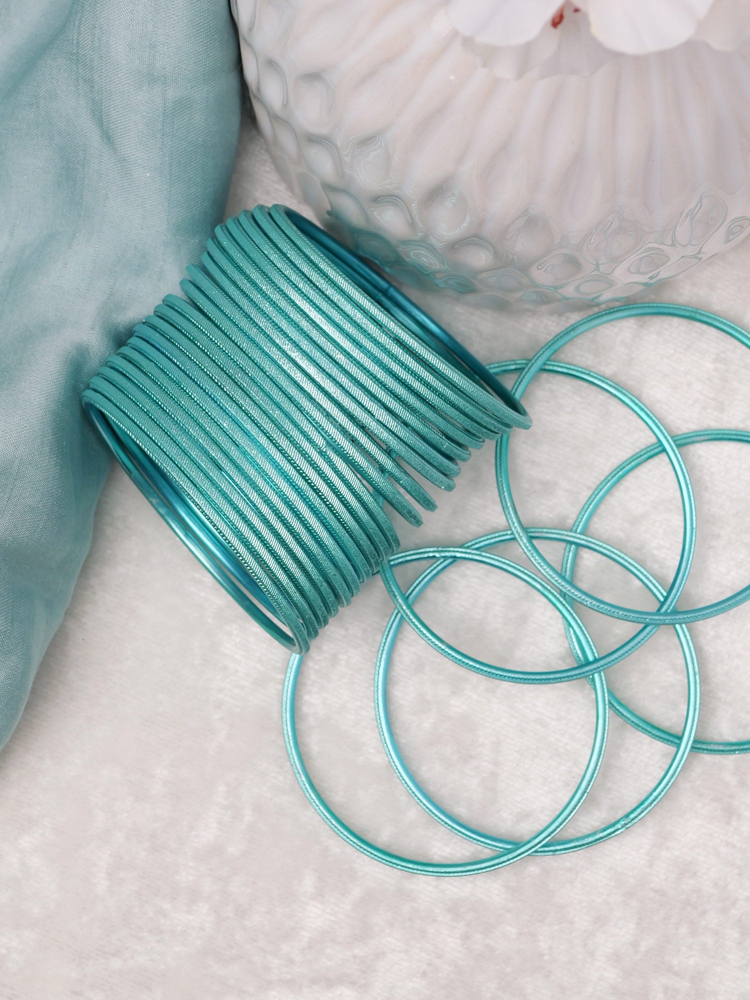 Deep Sea Green Shimmer Bangles