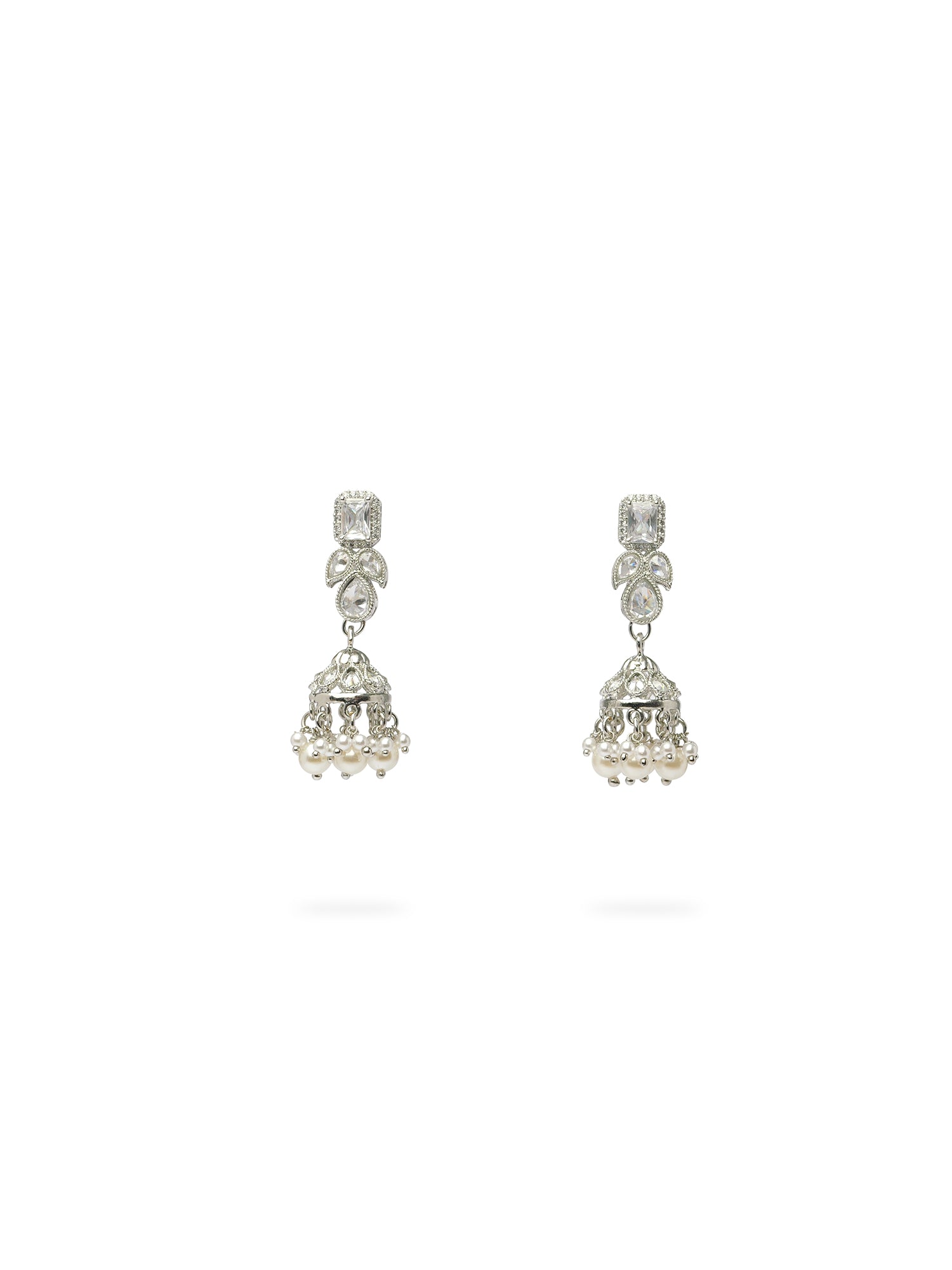 Devanshi Necklace Set in Rhodium