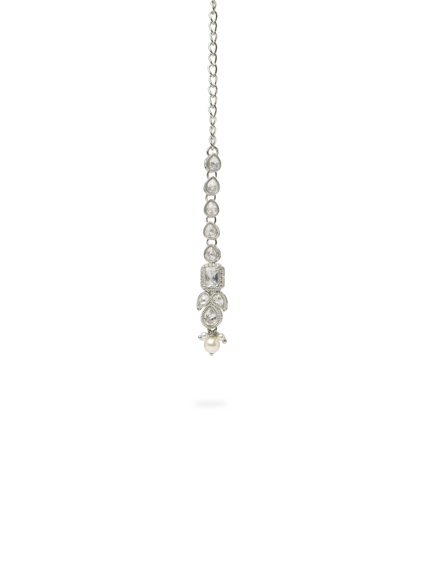 Devanshi Necklace Set in Rhodium