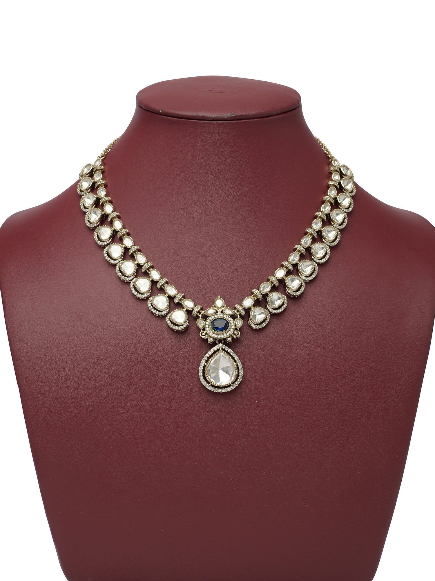 Devi Kundan Necklace Set in Blue