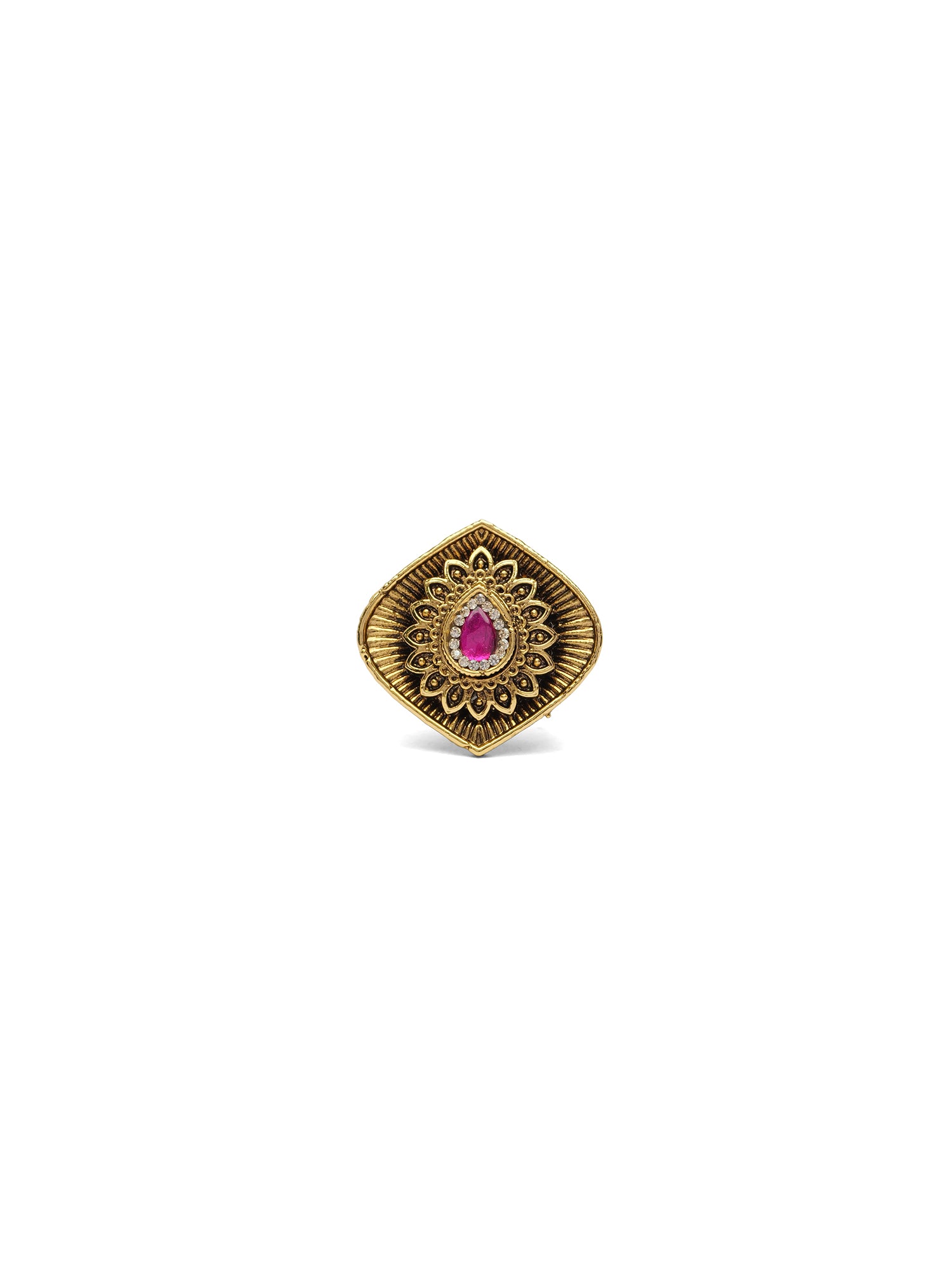 Devika Classic Ring in Hot Pink
