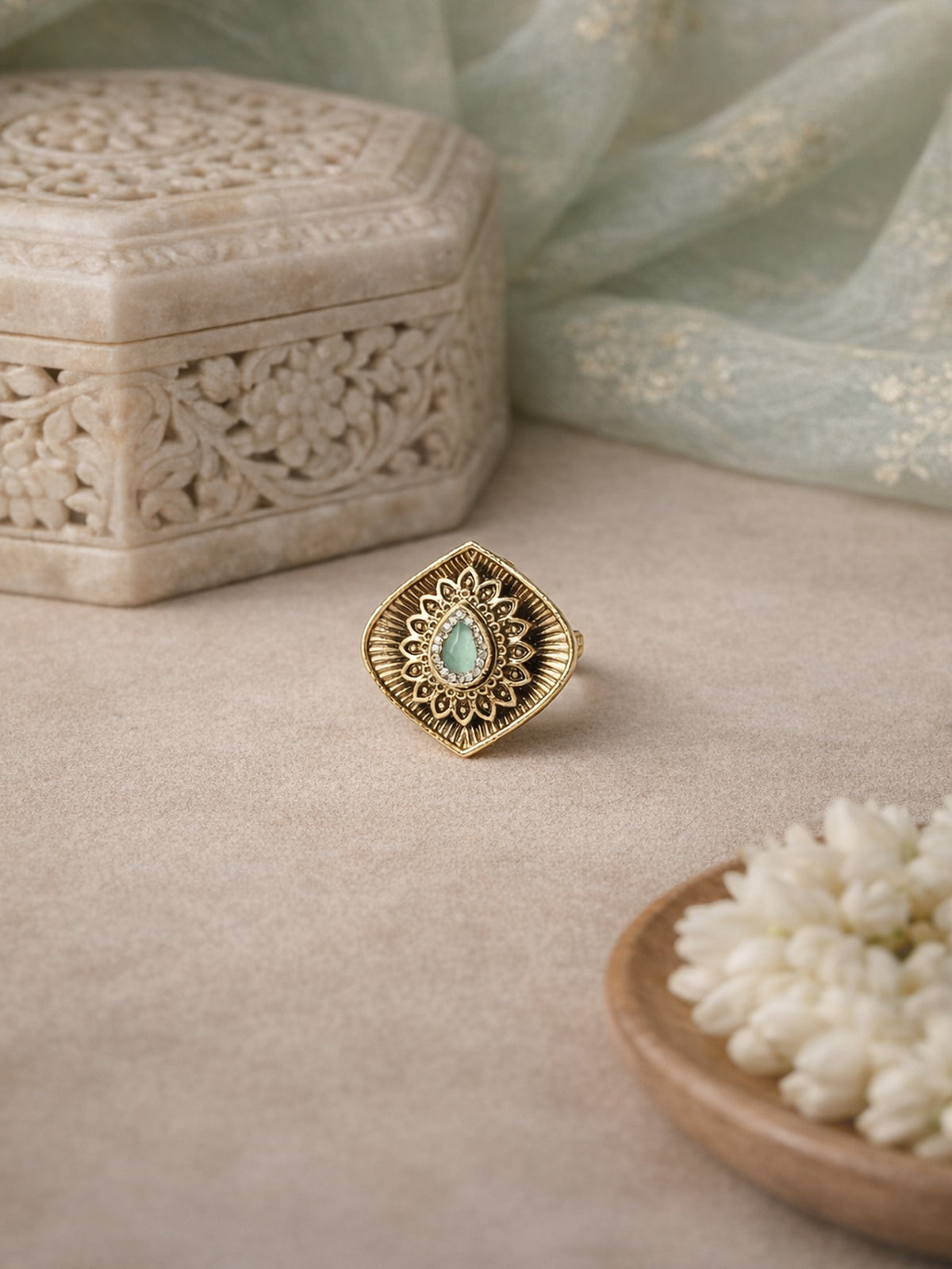 Devika Classic Ring in Light Blue