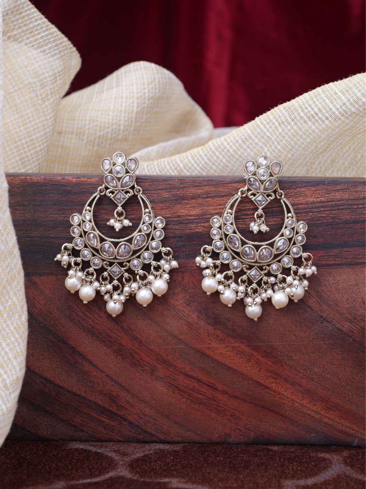 Dipa Chandbali Earrings in Champagne