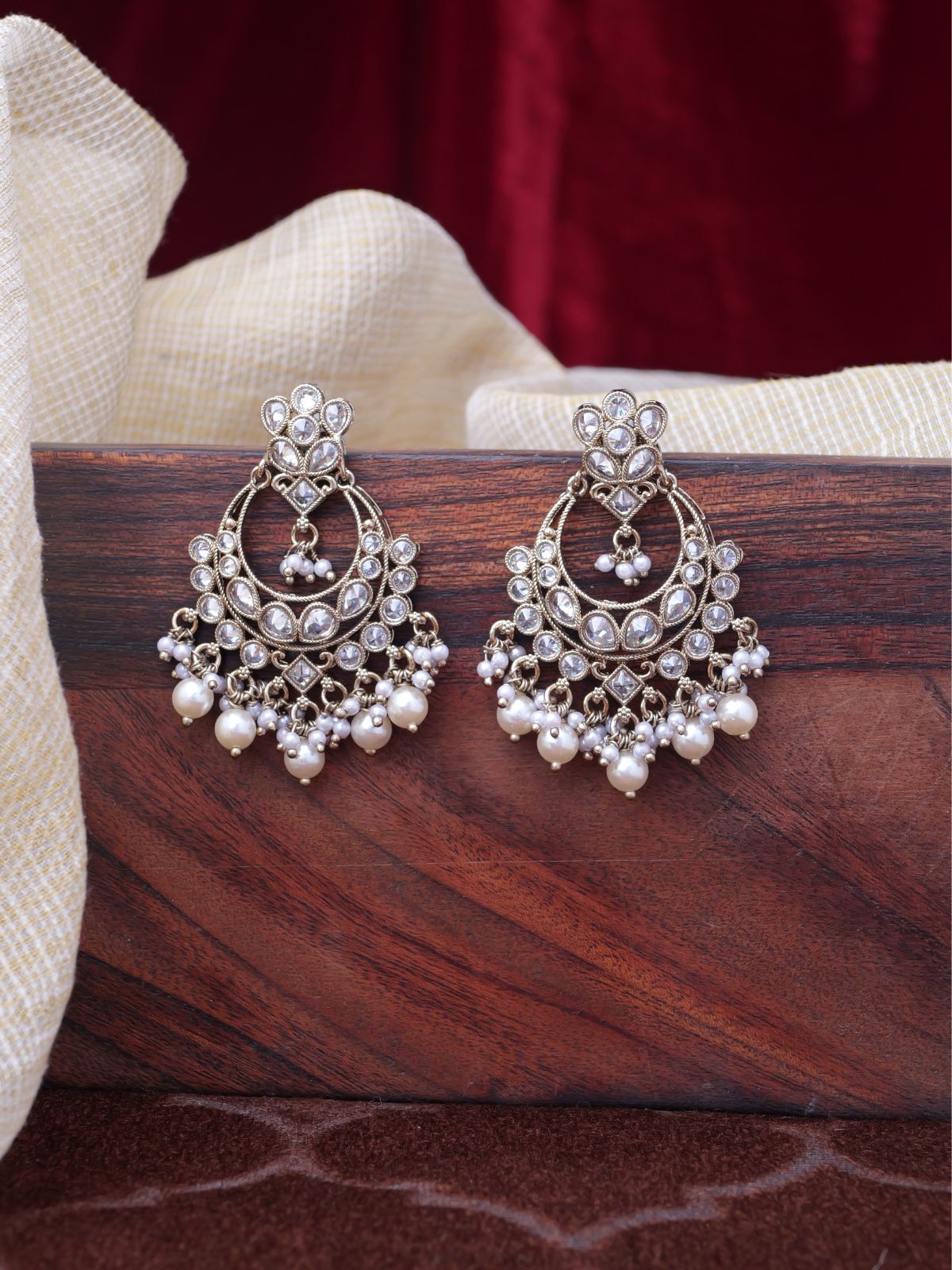 Dipa Chandbali Earrings in White