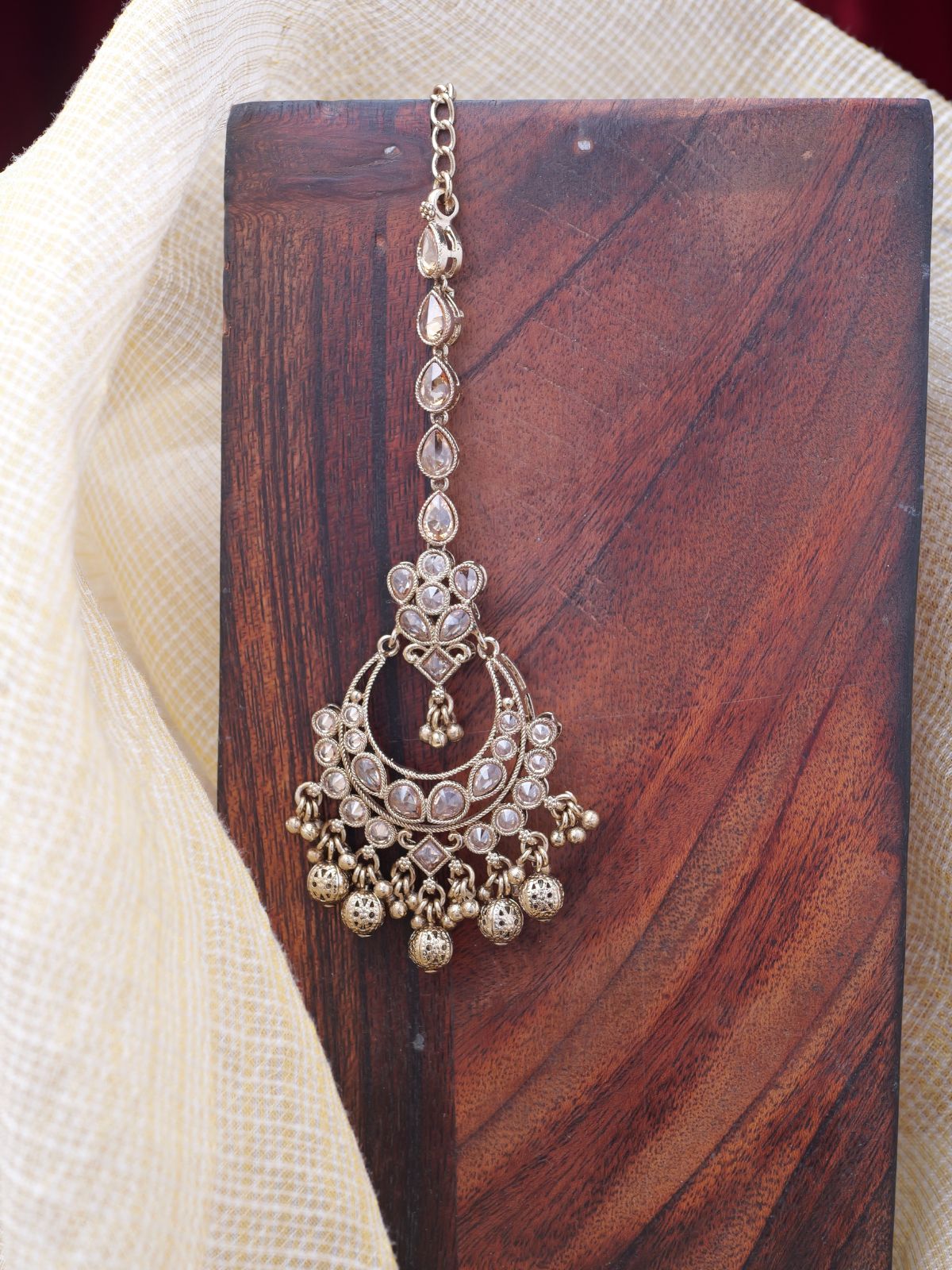 Dipa Maang Tikka in Antique Gold