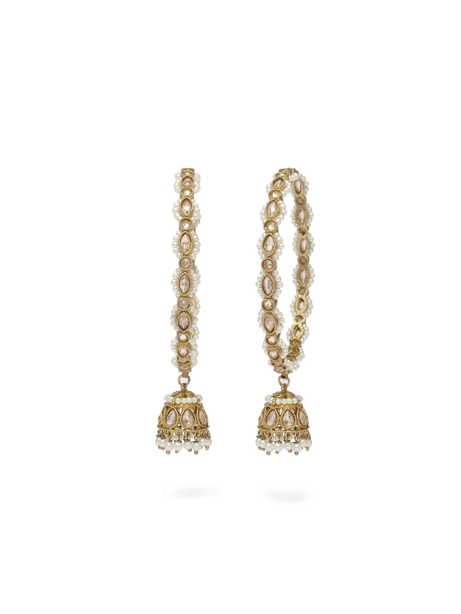 Disha Jhumka Bangles in Champagne