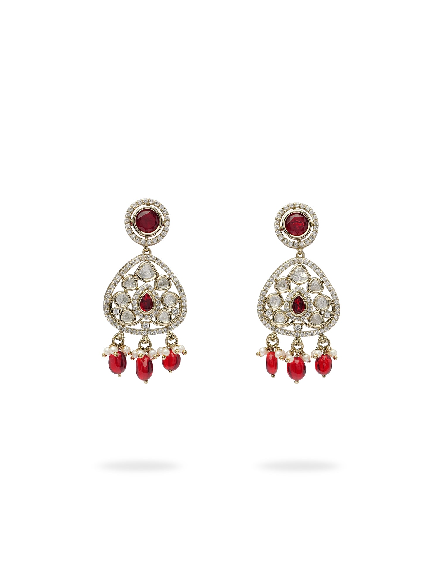 Divya Kundan Necklace Set in Maroon