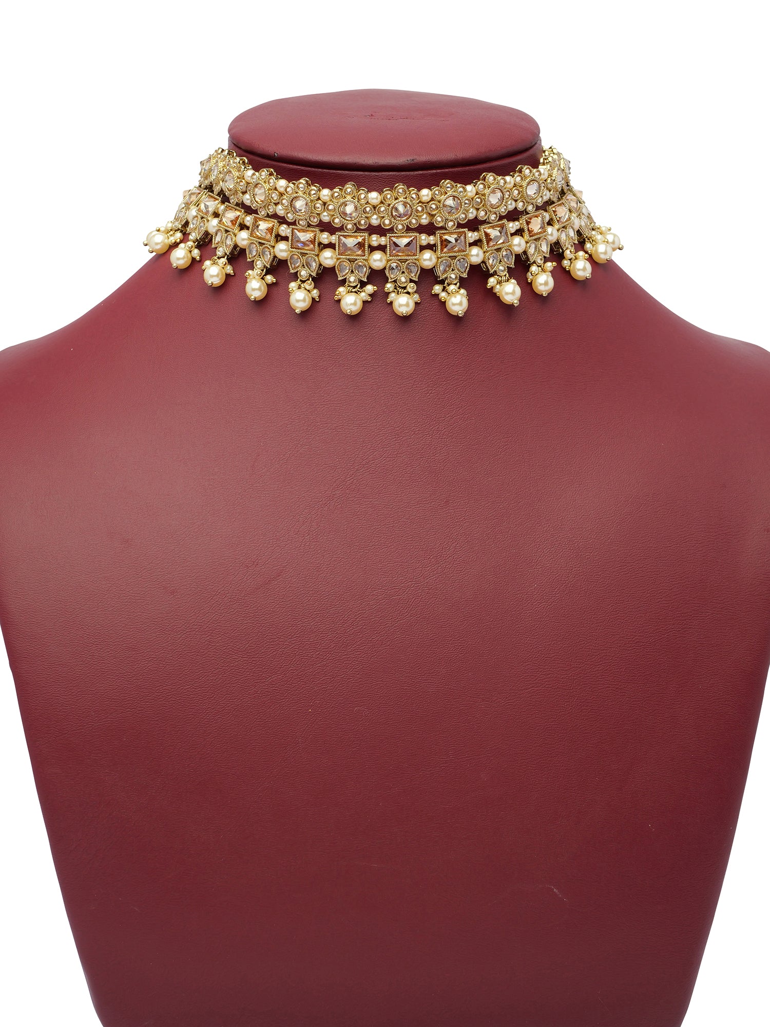 Dulari Necklace Set in Champagne and Antique Gold