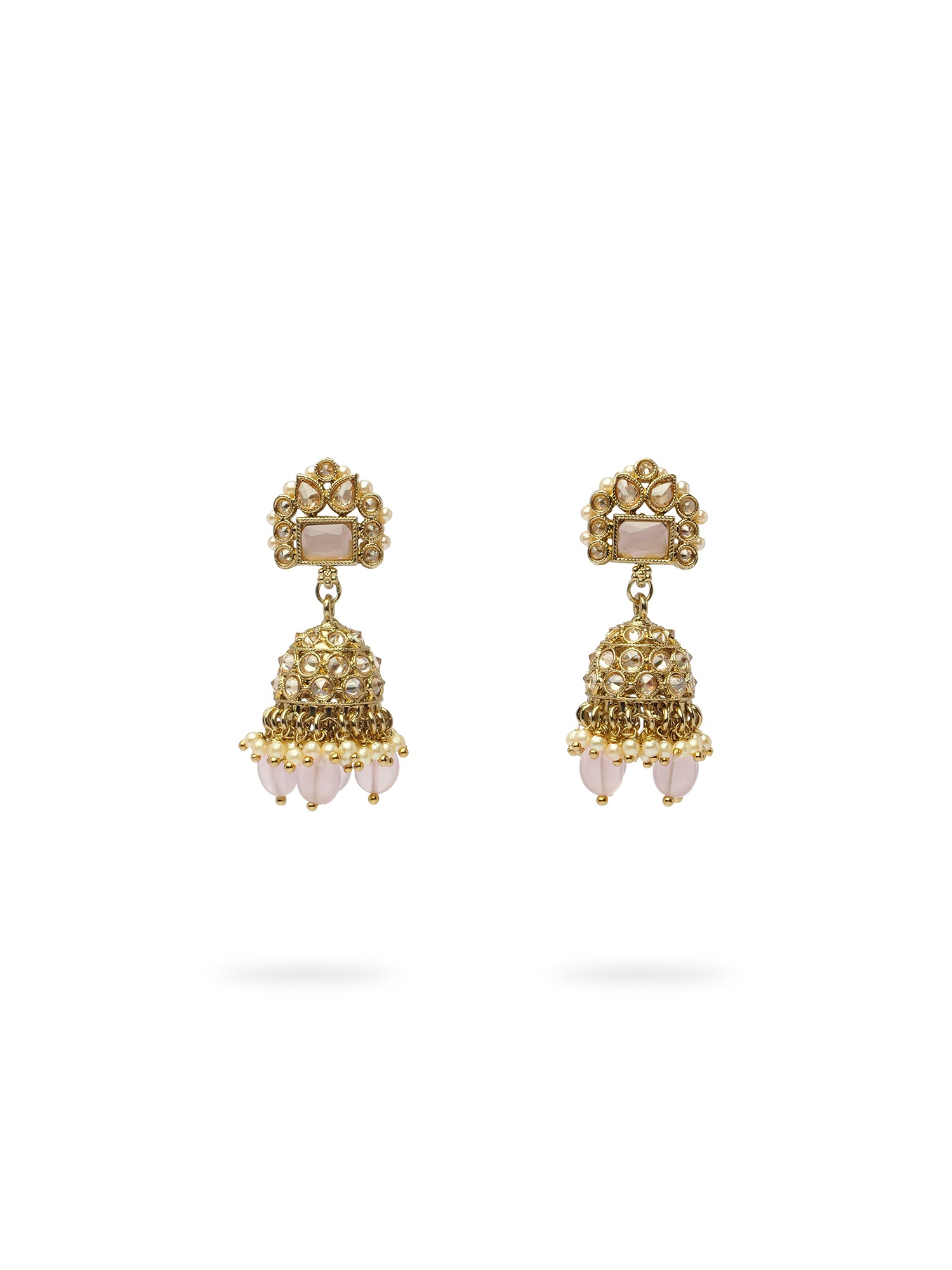 Dulari Necklace Set in Light Pink and Antique Gold