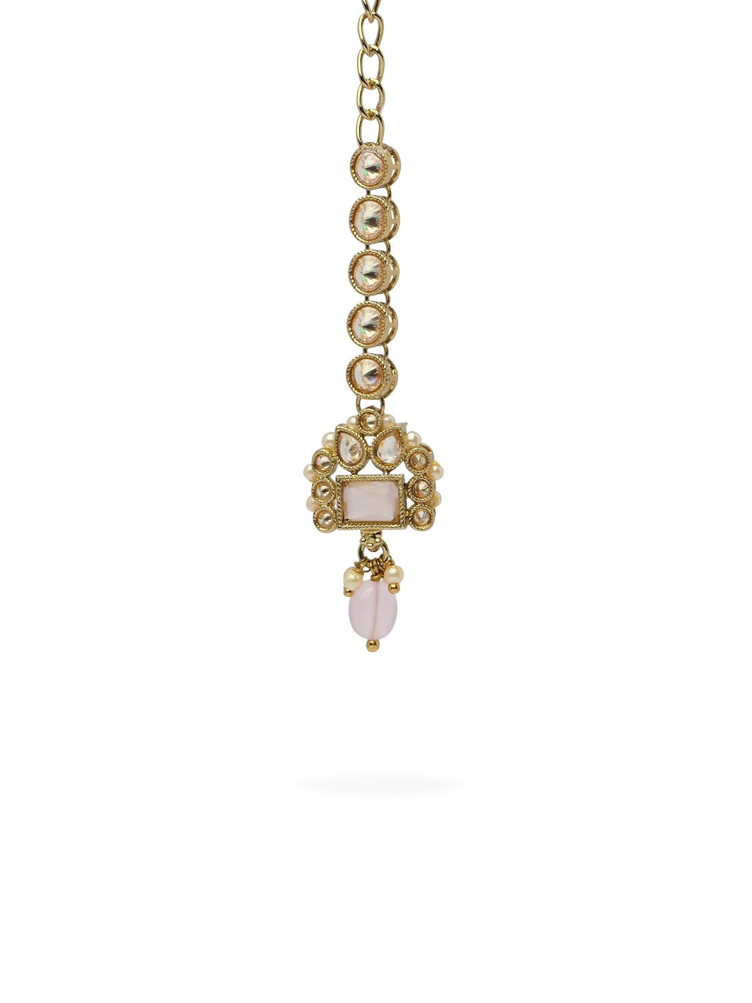 Dulari Necklace Set in Light Pink and Antique Gold