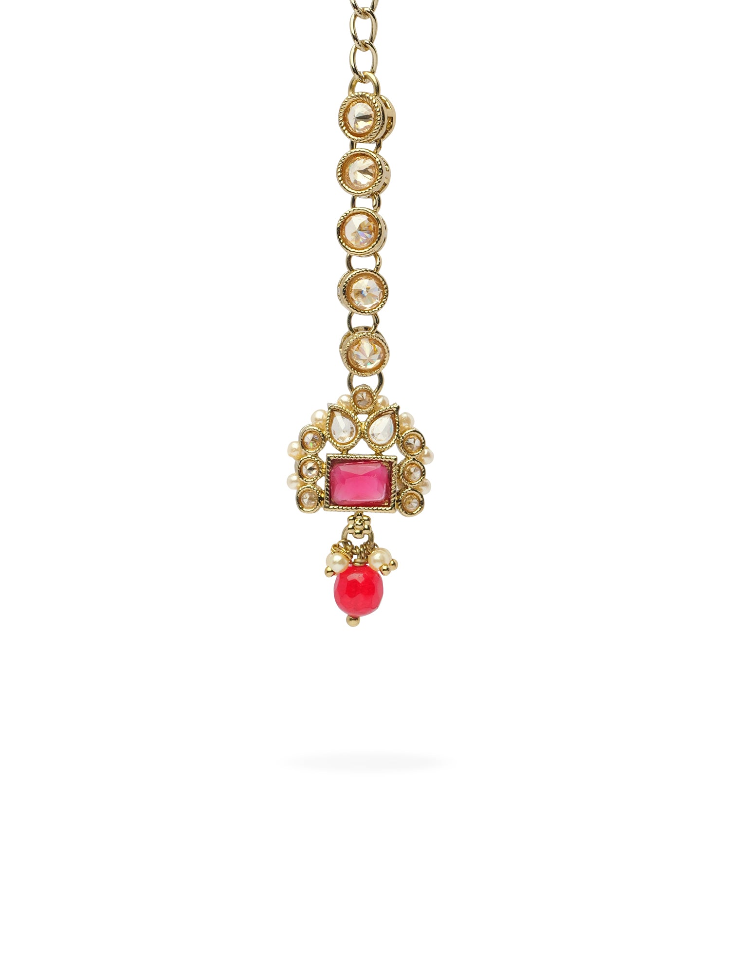 Dulari Necklace Set in Ruby and Antique Gold