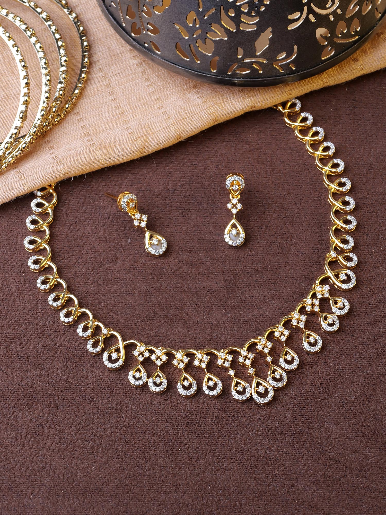 Elara Drop Cubic Zirconia Necklace Set