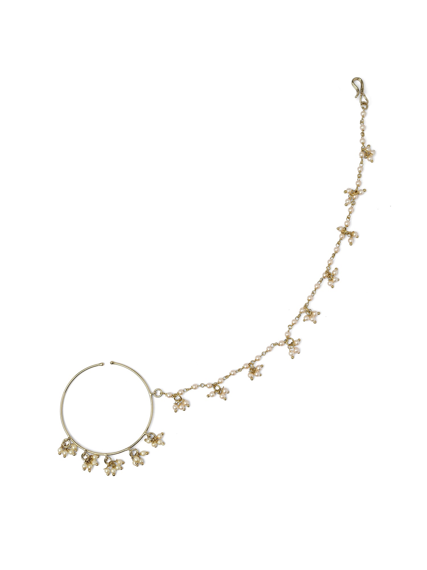 Elegant 1.5 Inch Pearl Cluster Bridal Nose Ring