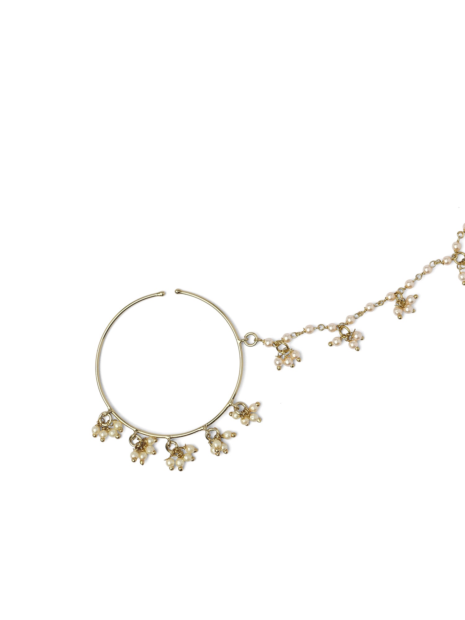 Elegant 1.5 Inch Pearl Cluster Bridal Nose Ring