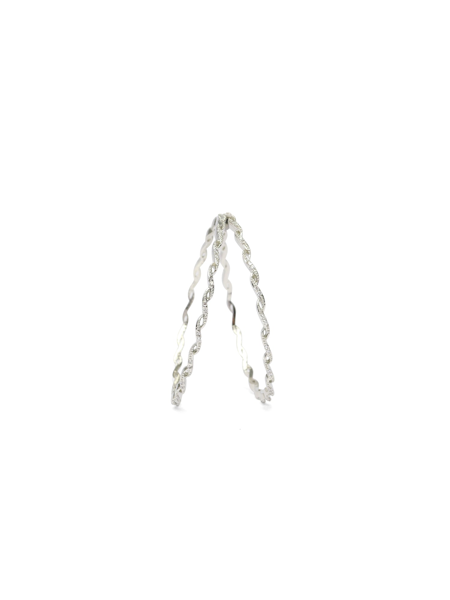 Elena Cubic Zirconia Bangles in Rhodium