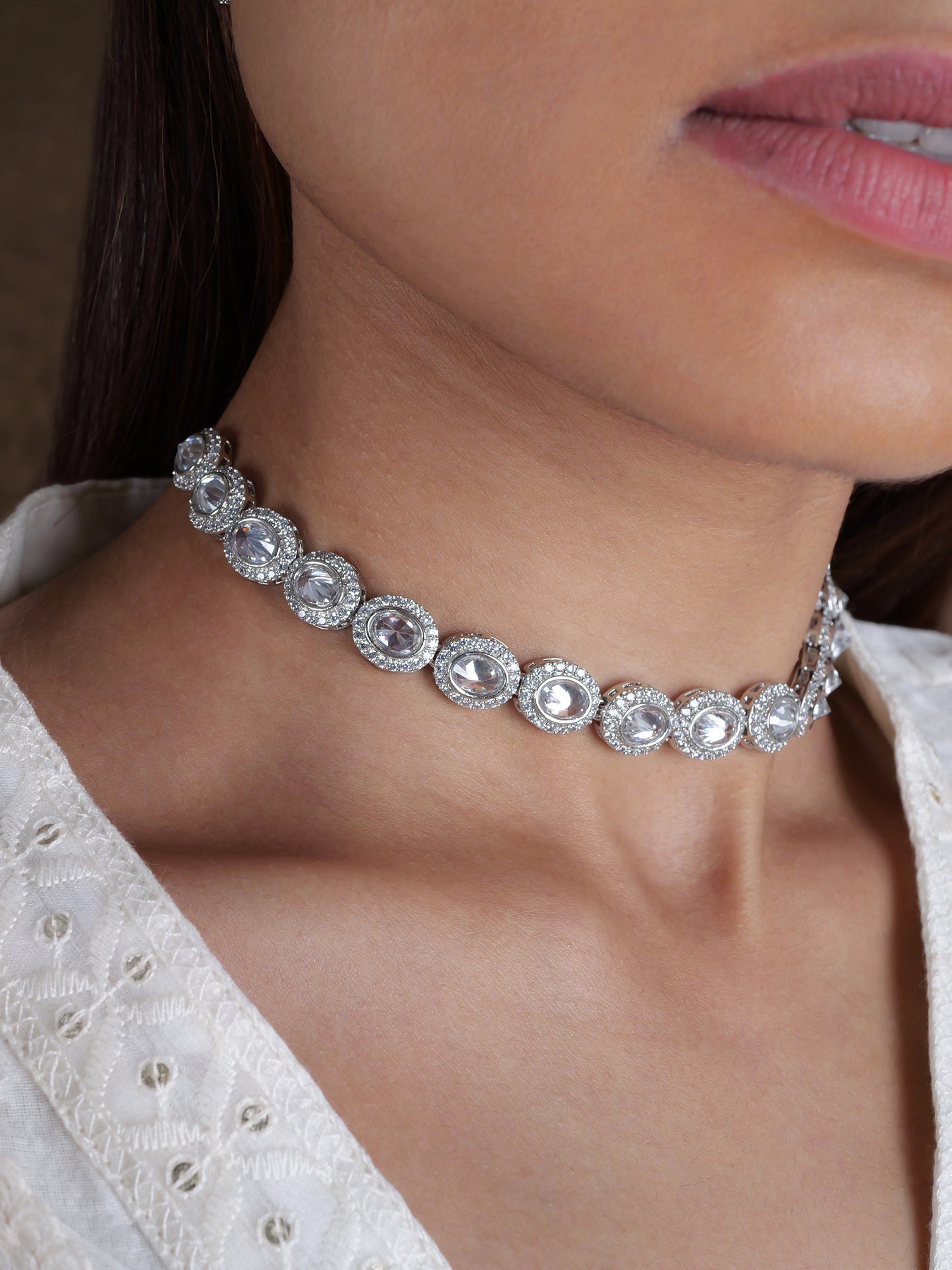 Elena Rhodium Necklace Set