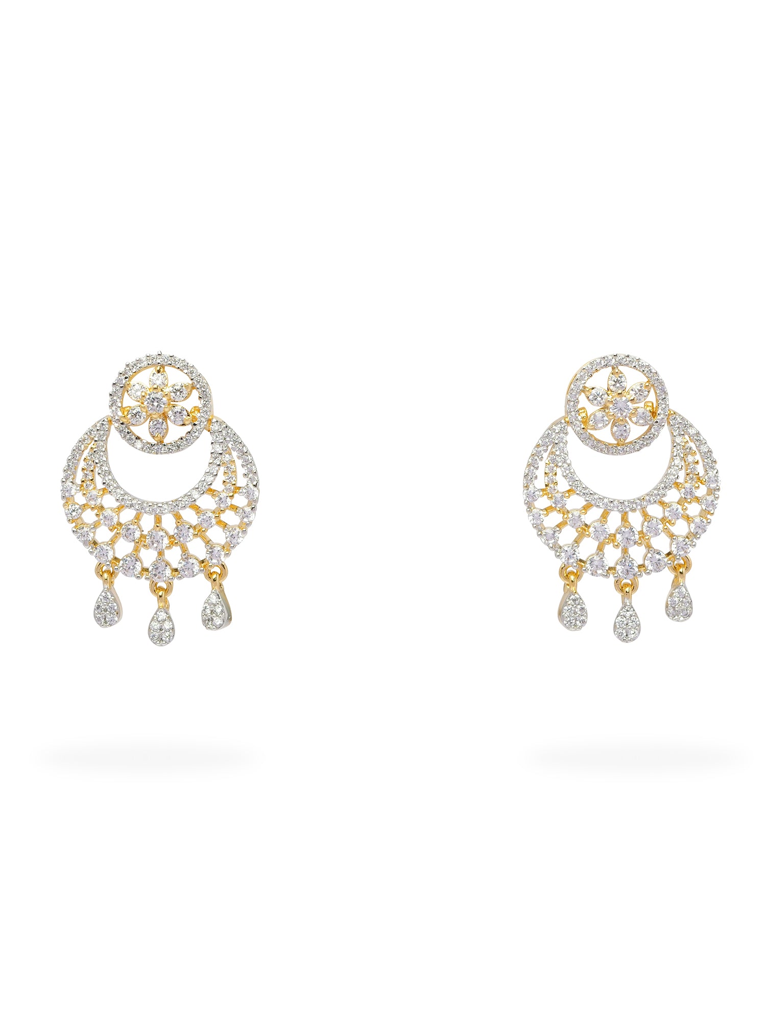 Ella Cubic Zirconia Small Earrings in White