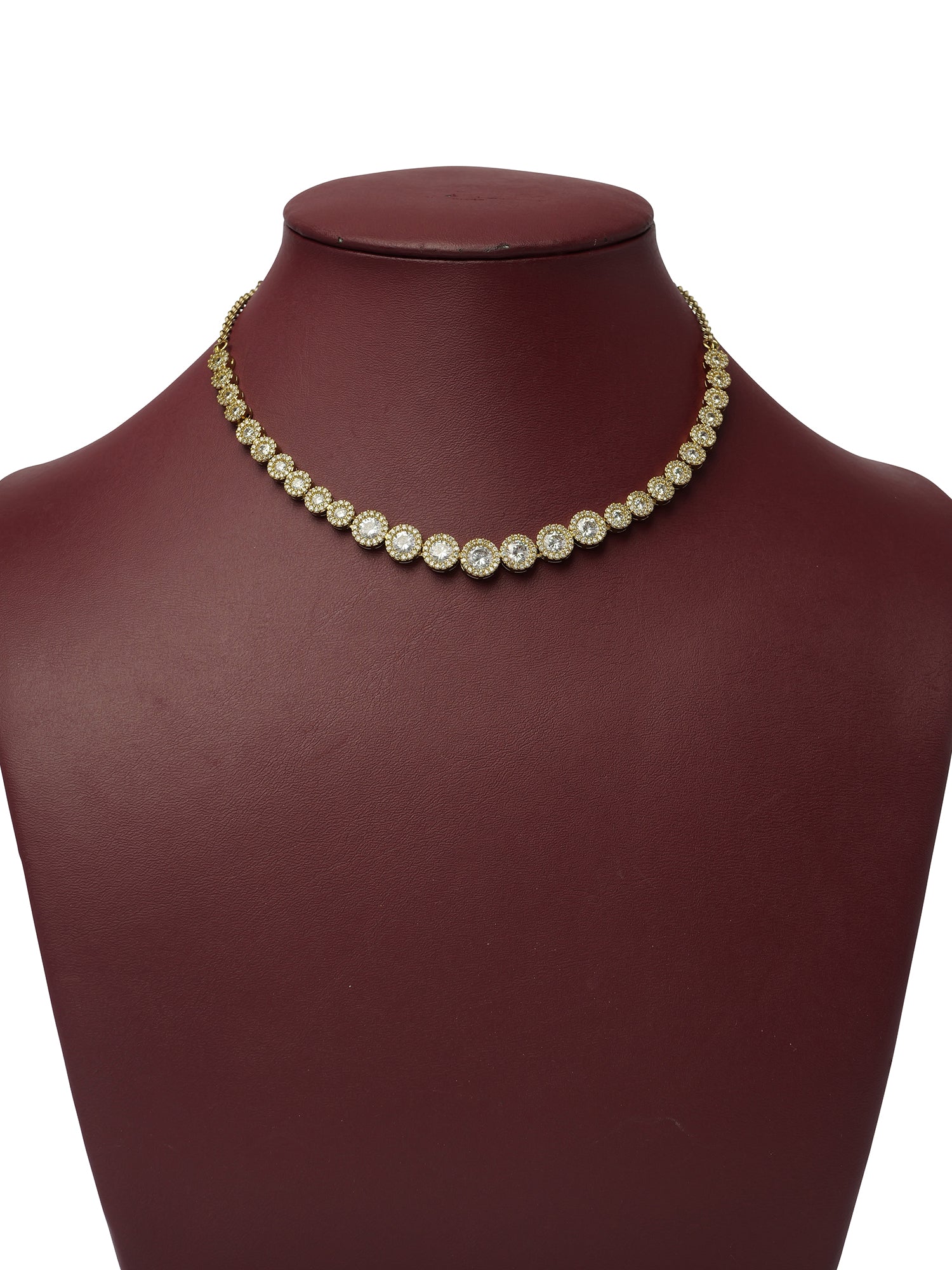 Eloise Simple Cubic Zirconia Necklace Set in White
