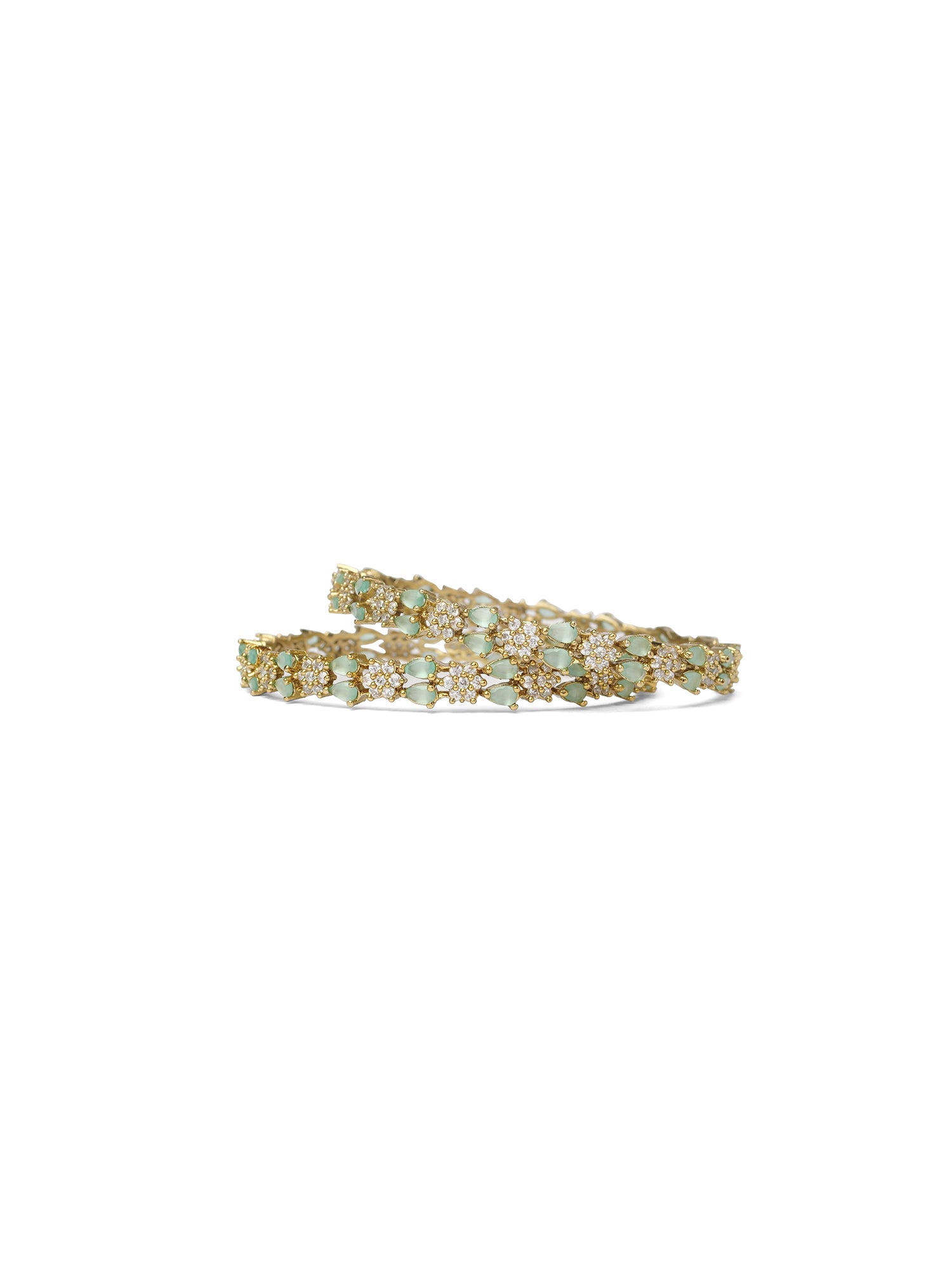 Eshana Cubic Zirconia Bangles in Mint