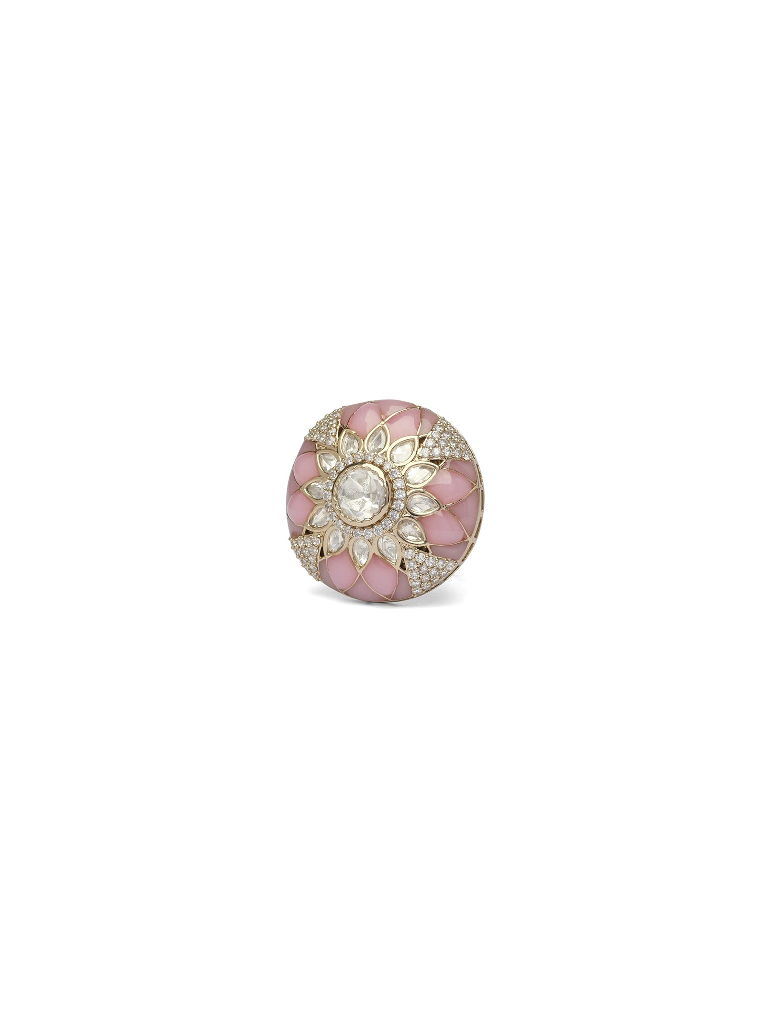 Eshara Kundan Ring in Pink