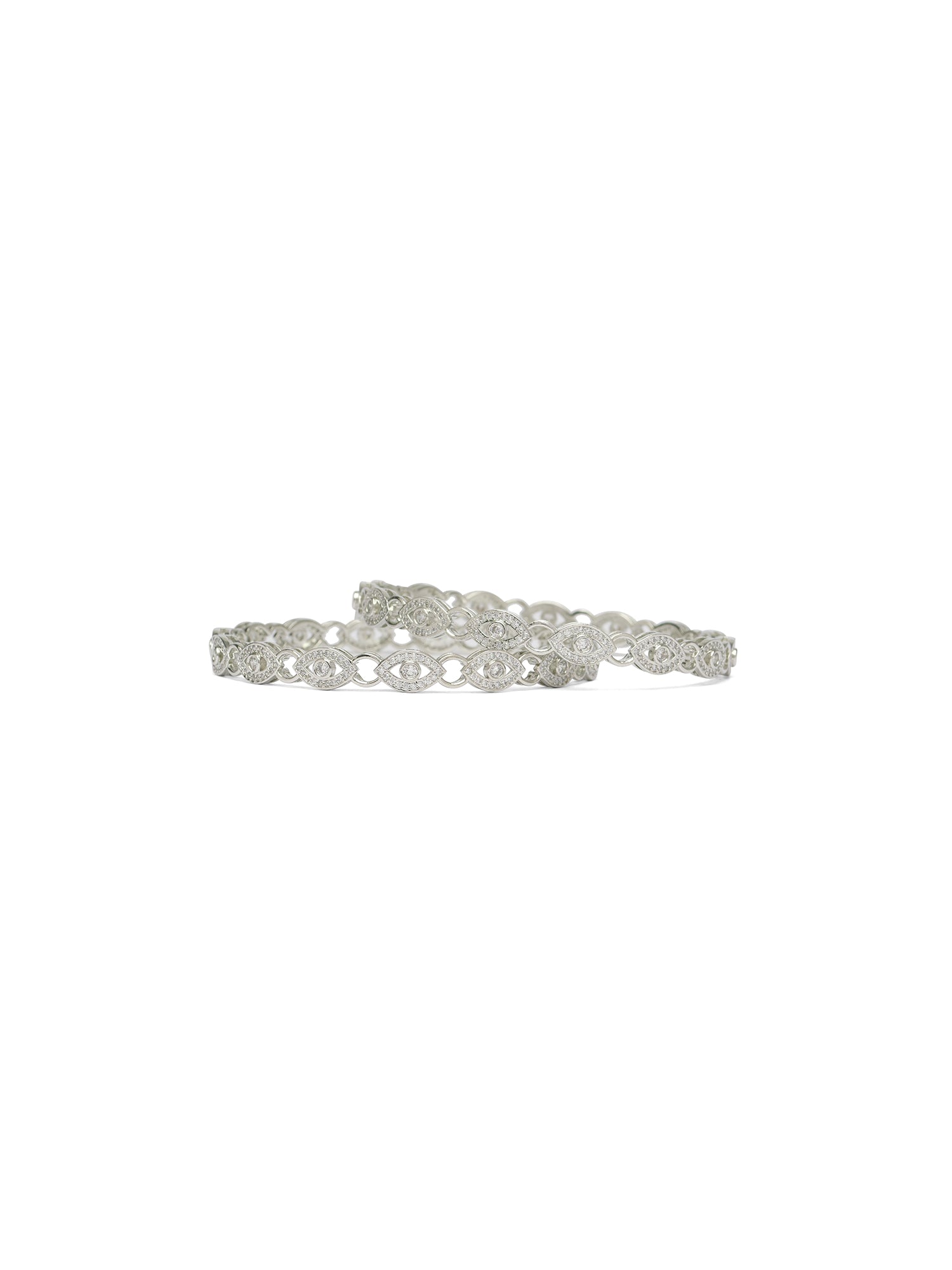 Estelle Cubic Zirconia Kadas in Rhodium