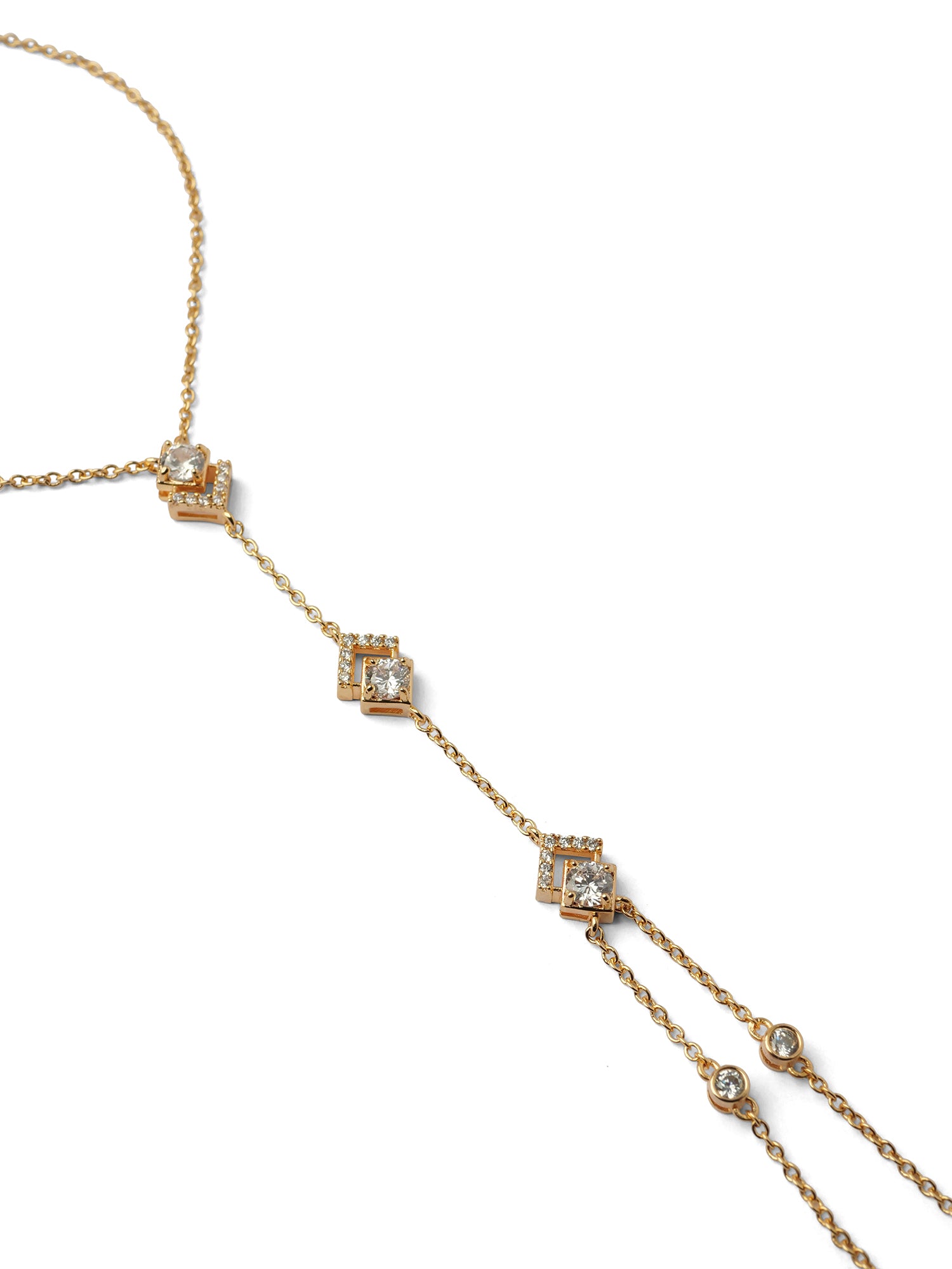 Evania Cubic Zirconia Hand Chain in Gold