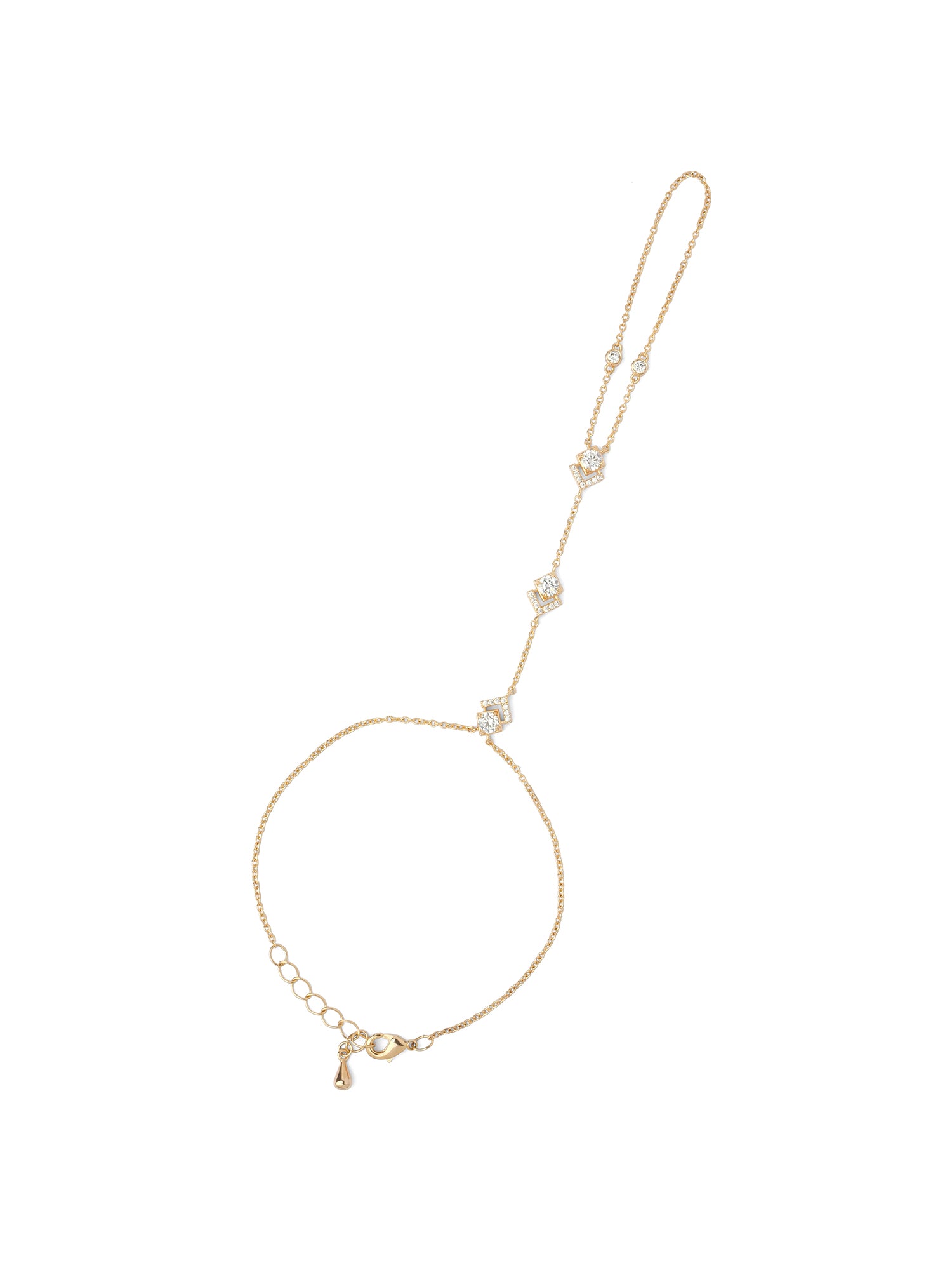 Evania Cubic Zirconia Hand Chain in Gold