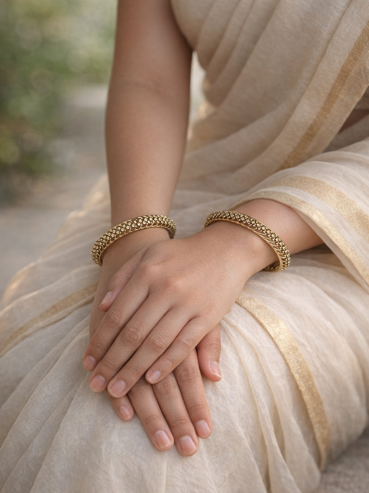 Evara Cubic Zirconia Bangles in White