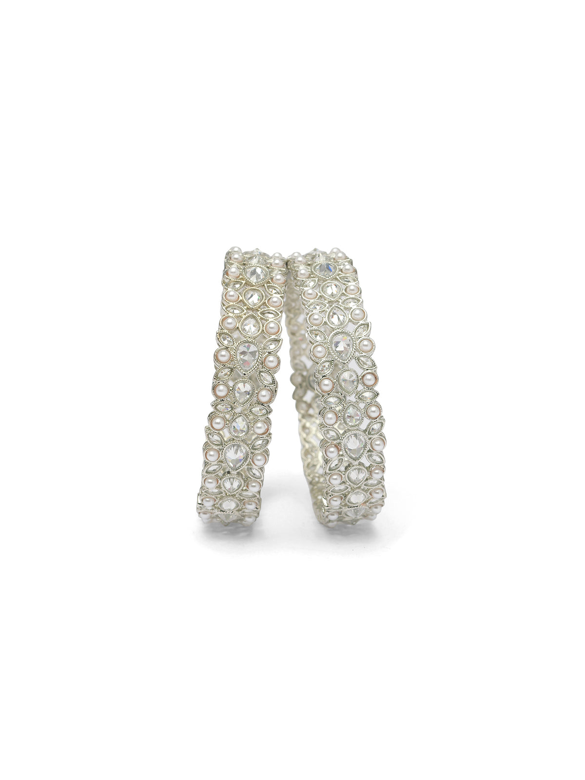 Fara Kada Bangles in Rhodium