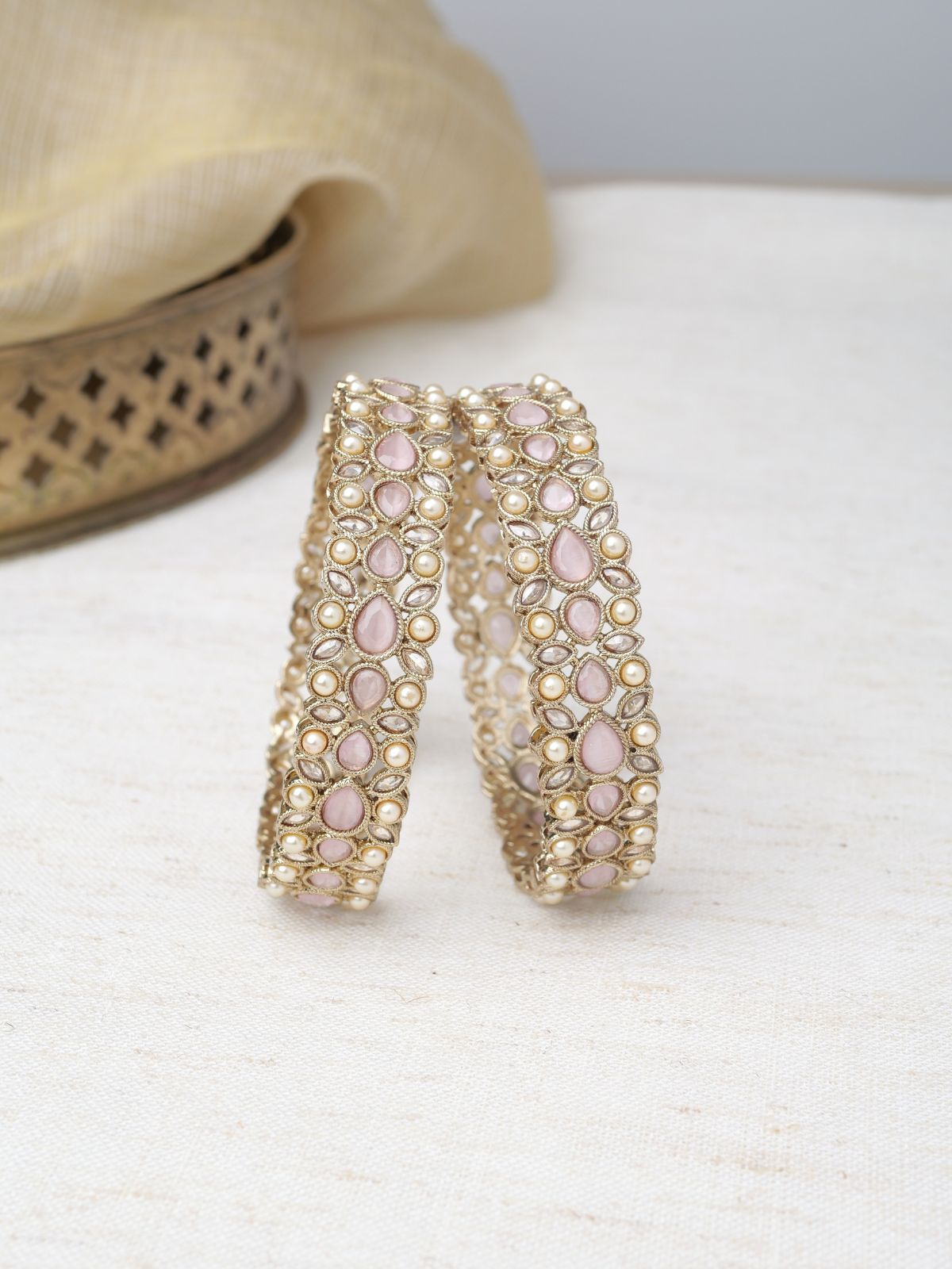 Fara Kada Bangles in Light Pink