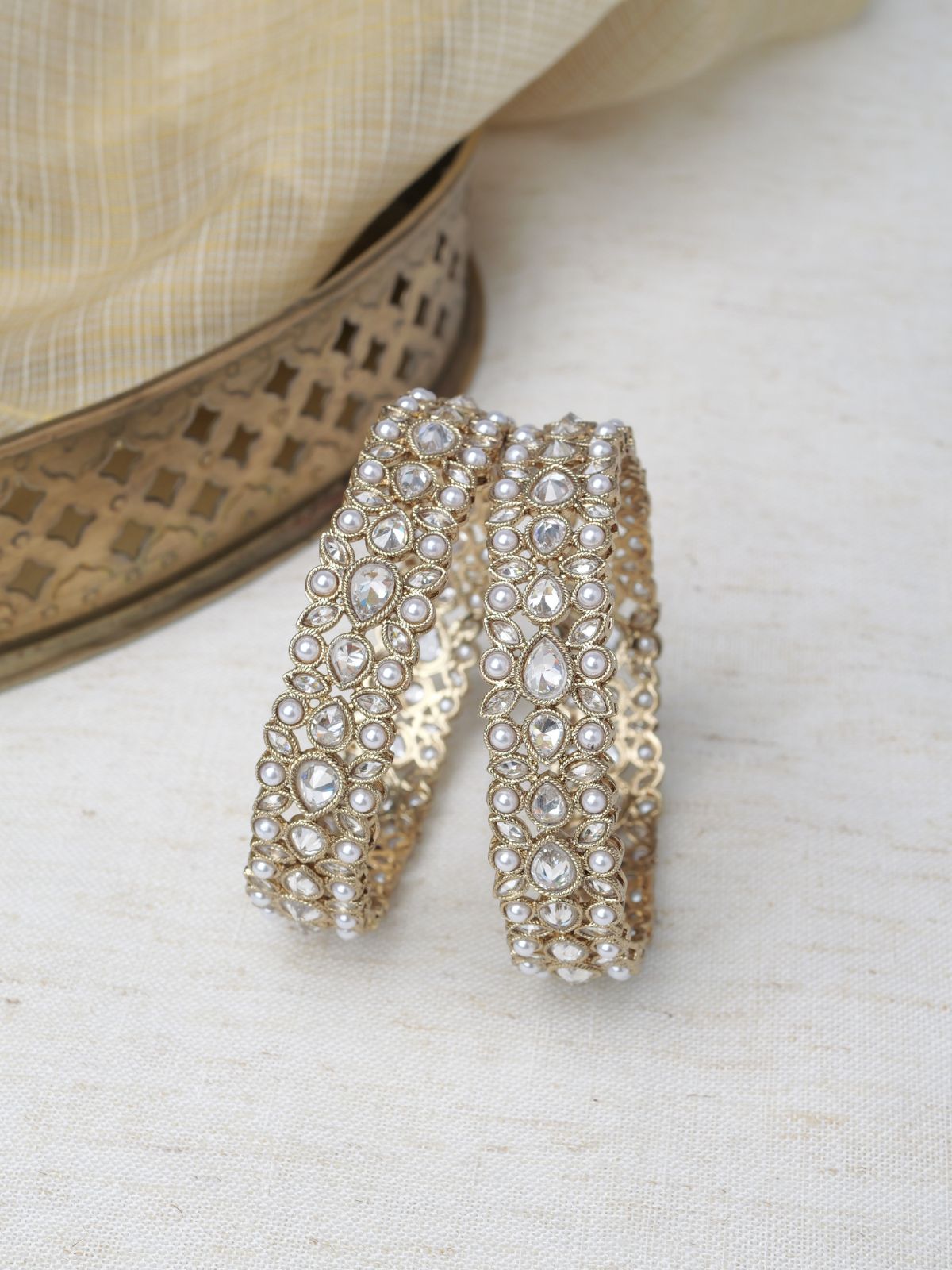 Fara Kada Bangles in White