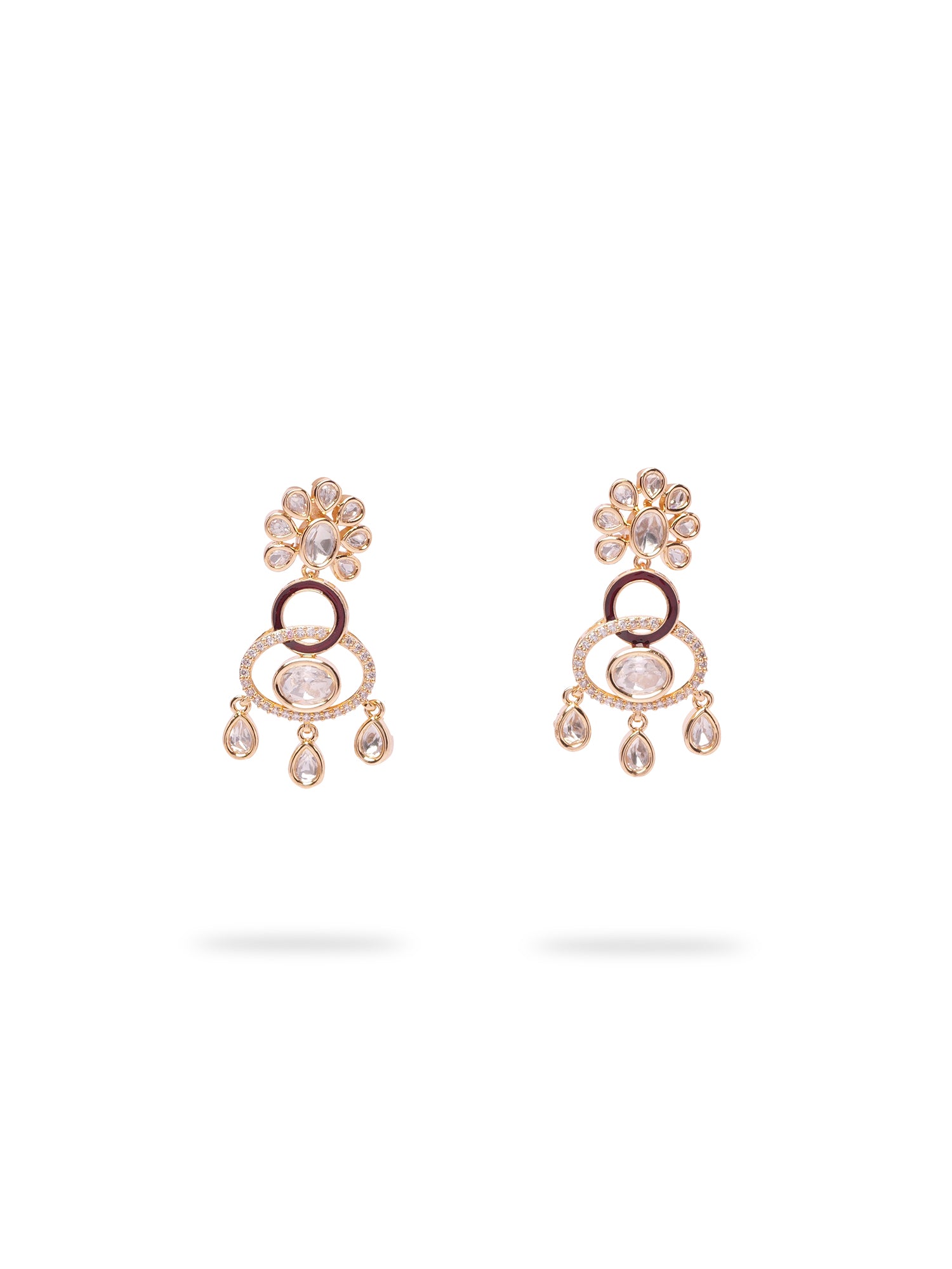 Farah Kundan Necklace Set in Maroon