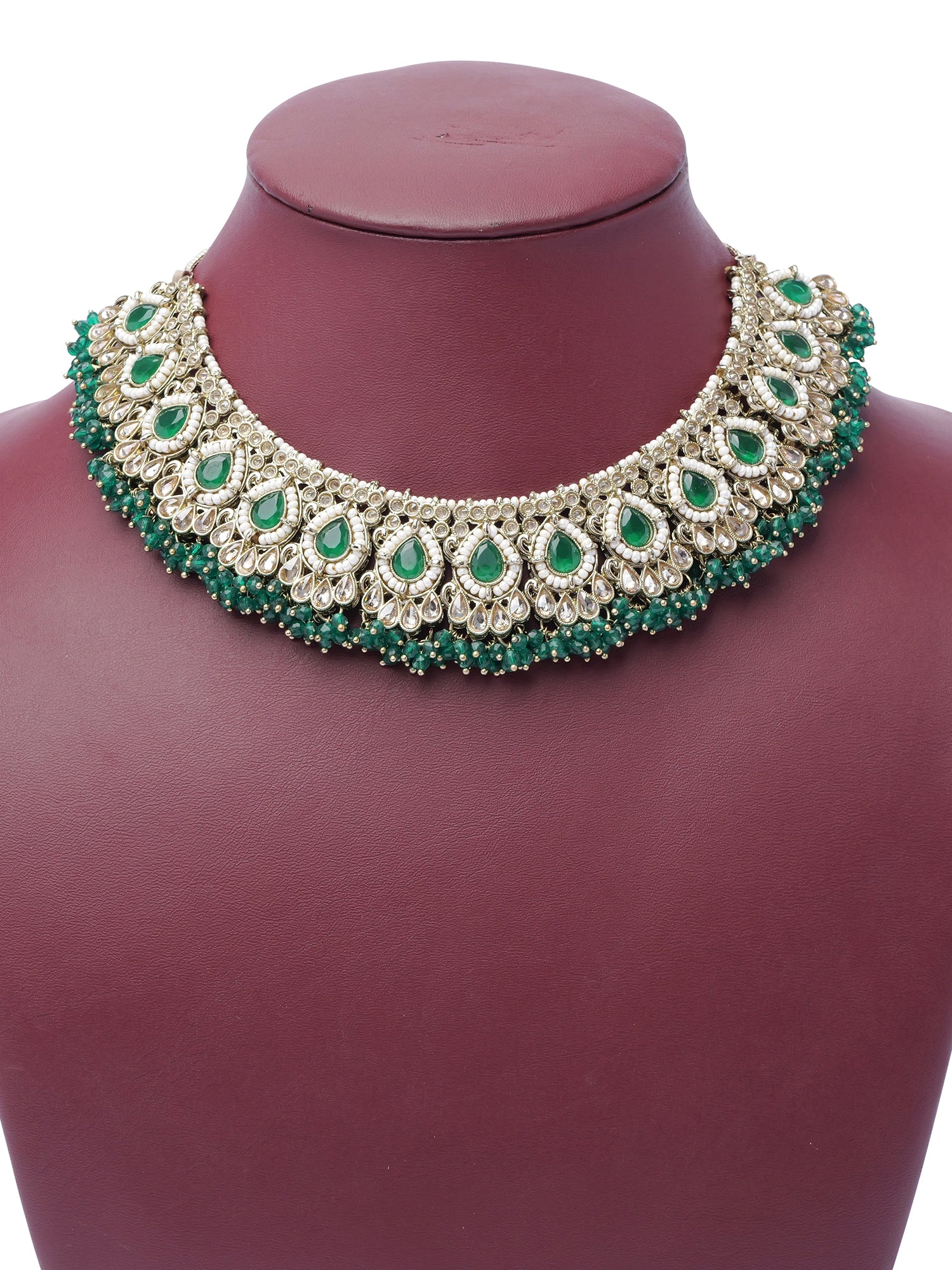 Fareeha Necklace Set in Green